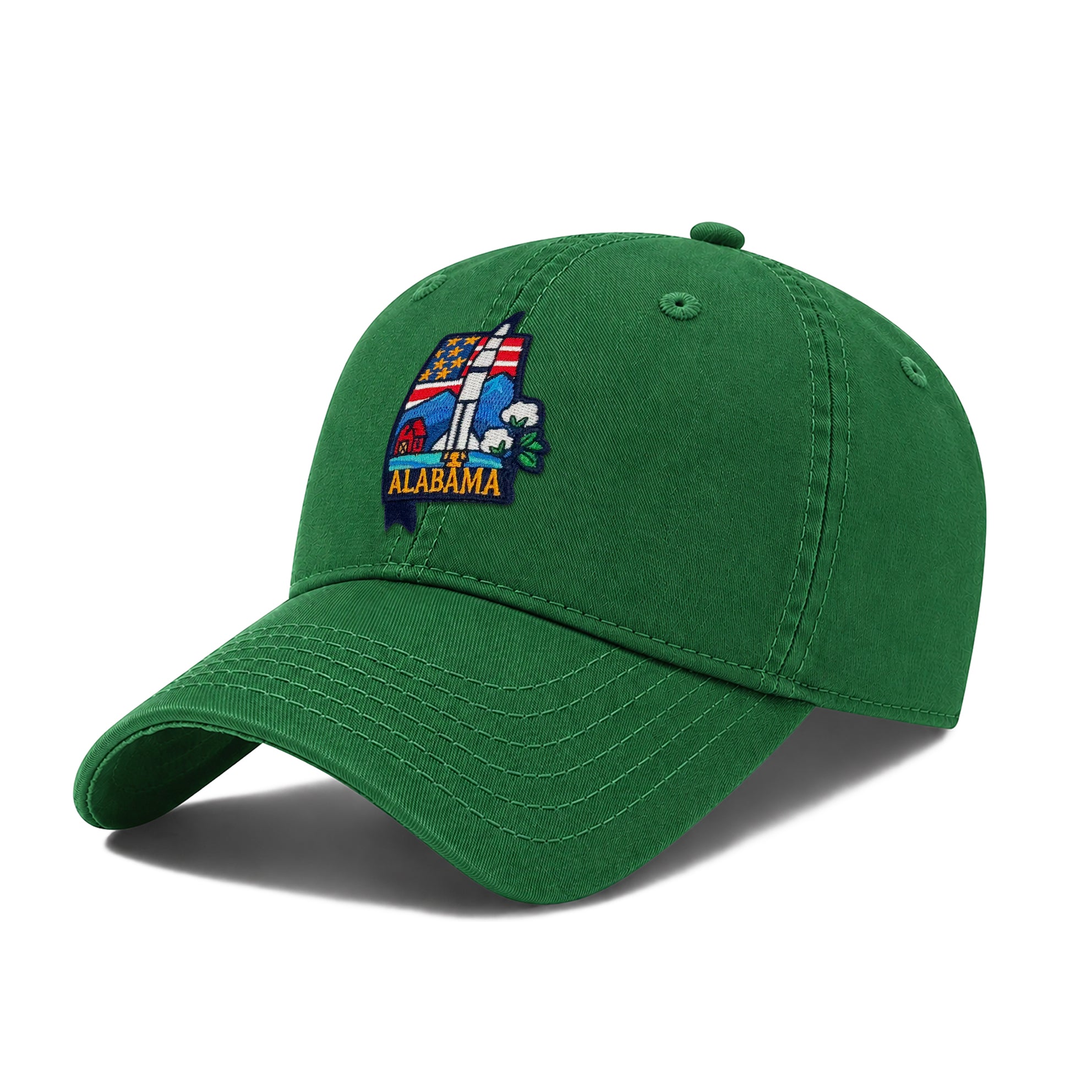 Alabama Heritage Baseball Cap with Embroidered Space Rocket Patch for Men Women