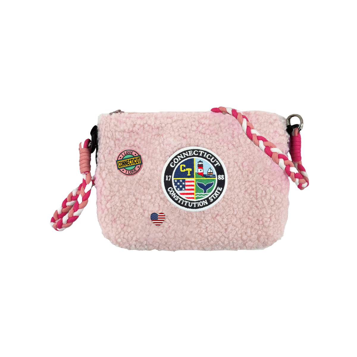 Connecticut Sherpa Wallet Sling Bag | Cozy Mini Crossbody Travel Bag