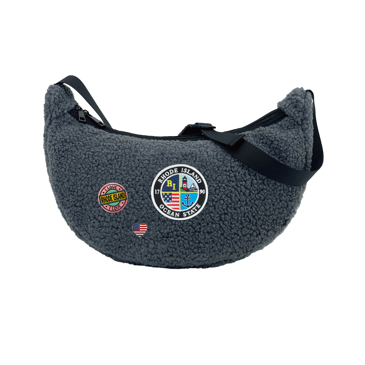 Rhode Island Sherpa Round Shoulder Bag | Cozy Fleece Crossbody Bag