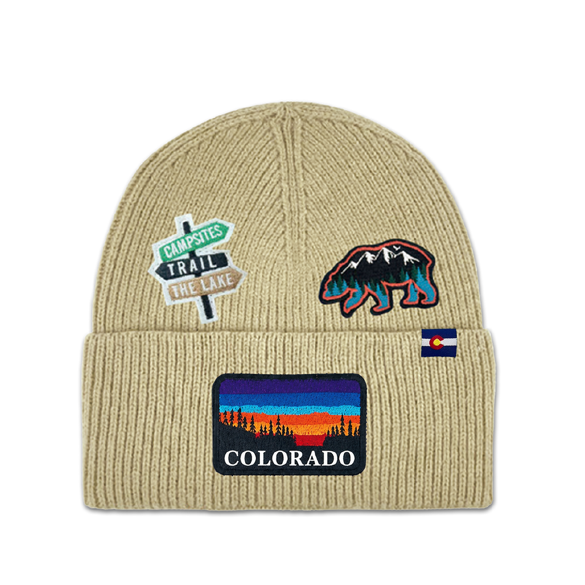 Colorado Forest Bear Explorer Cuffed Beanie | Mountain Outdoor Winter Hat