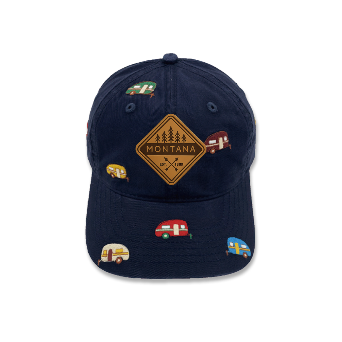 Montana Road Trip Adventure All Over Embroidered Baseball Cap