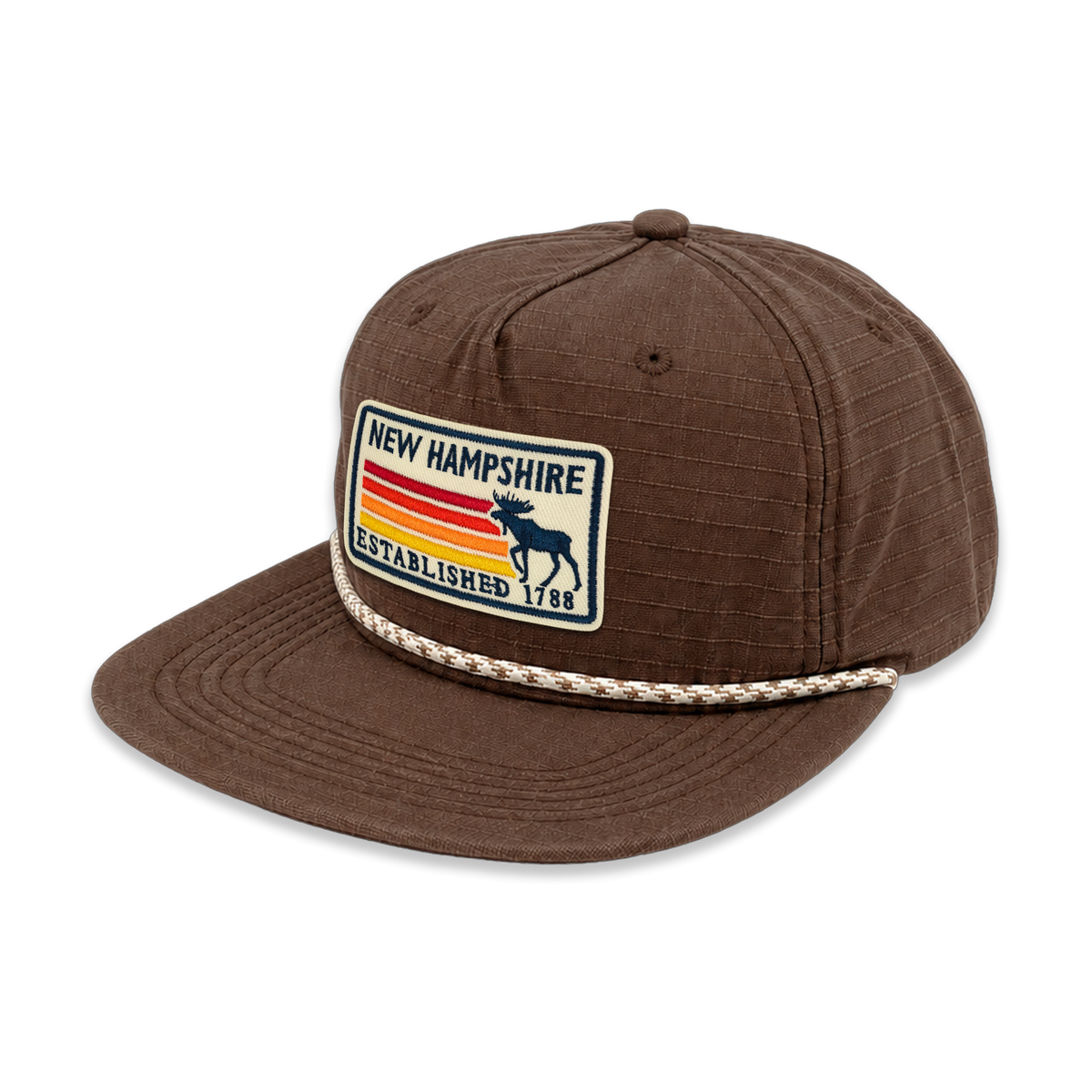 New Hampshire Ripstop Flat Brim Rope Hat | Vintage Outdoor Adventure Hat