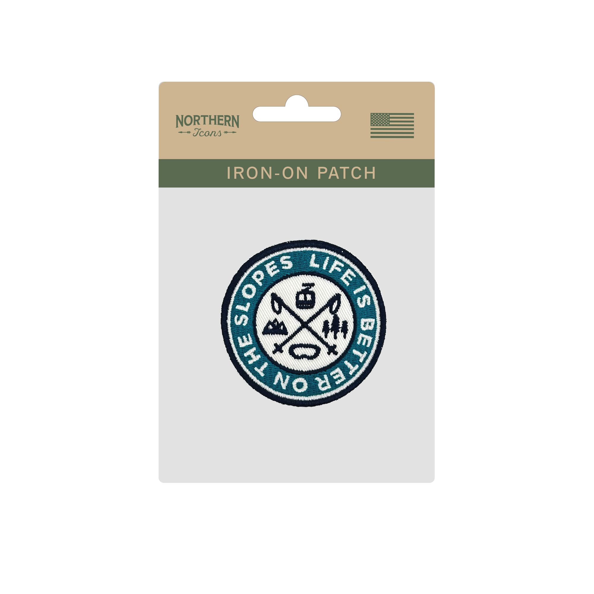 Life Is Better on the Slopes Iron On Embroidery Patch