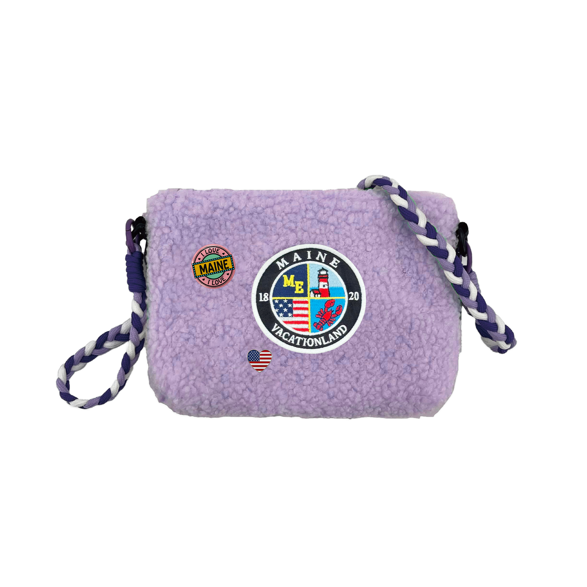 Maine Sherpa Wallet Sling Bag | Cozy Fleece Mini Crossbody Bag