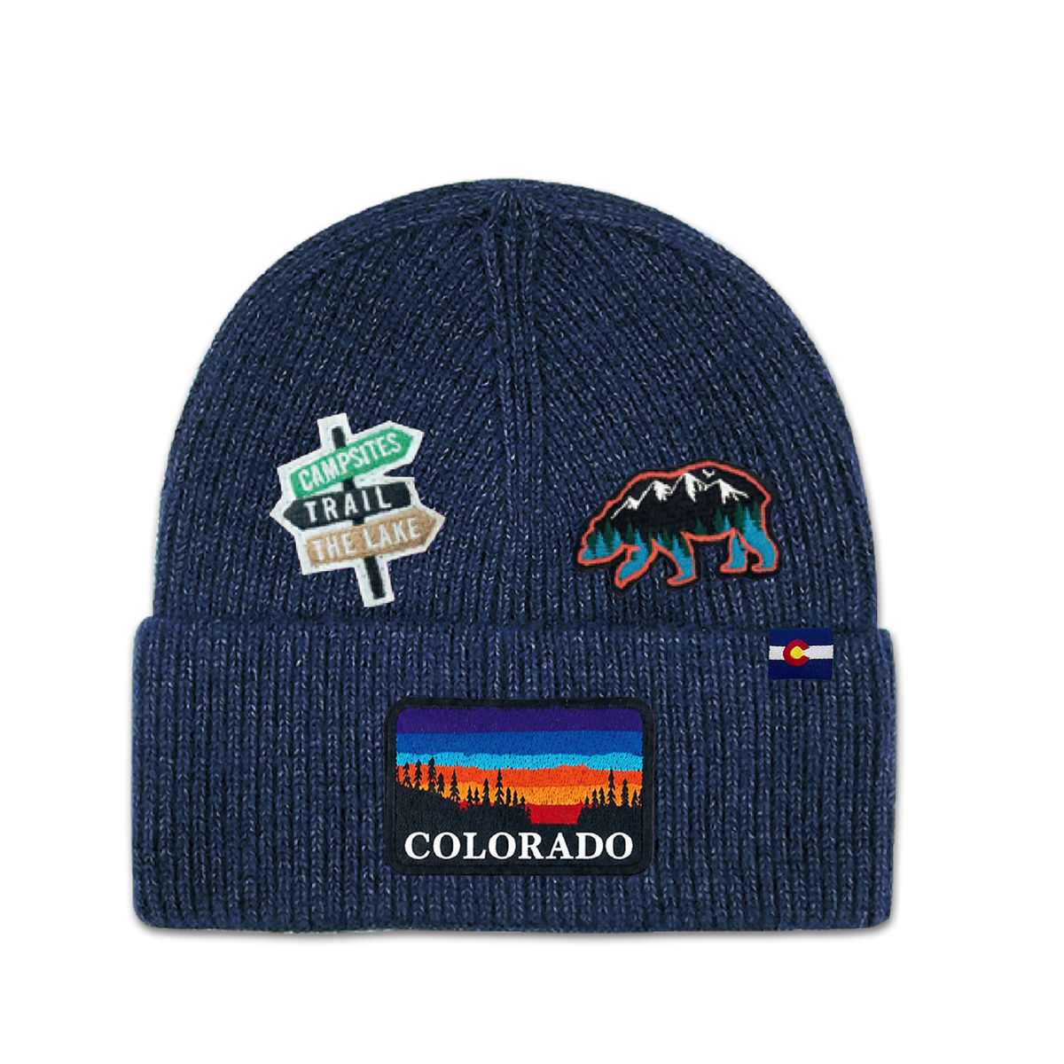 Colorado Forest Bear Explorer Cuffed Beanie | Mountain Outdoor Winter Hat