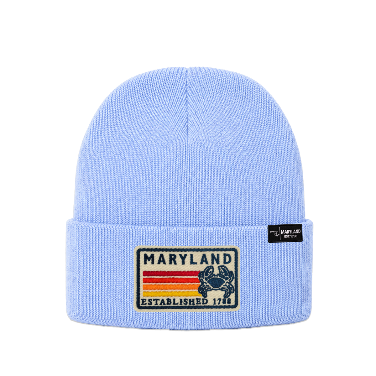 Maryland State Crab Patch Beanie – Classic Cuffed Knit Hat