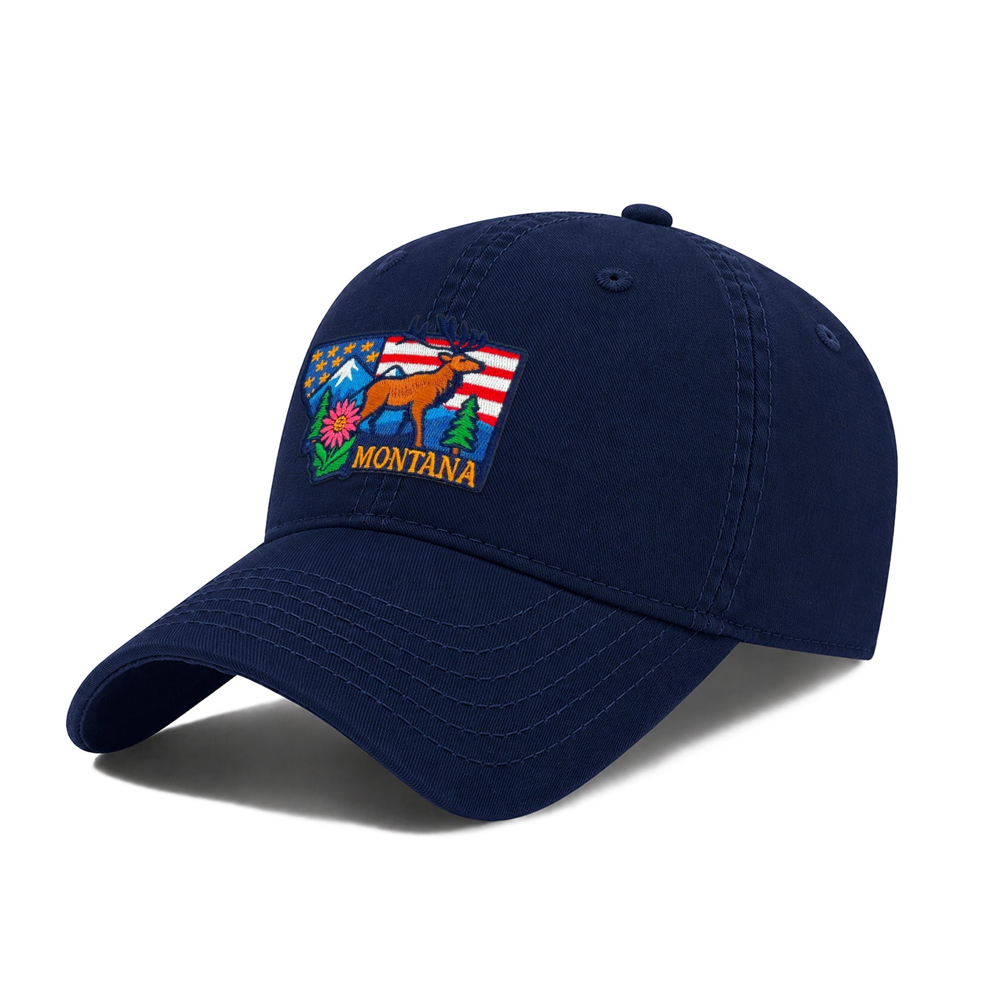 Montana Low Profile Garment Wash Cotton Baseball Caps Mens Womens with State Icons