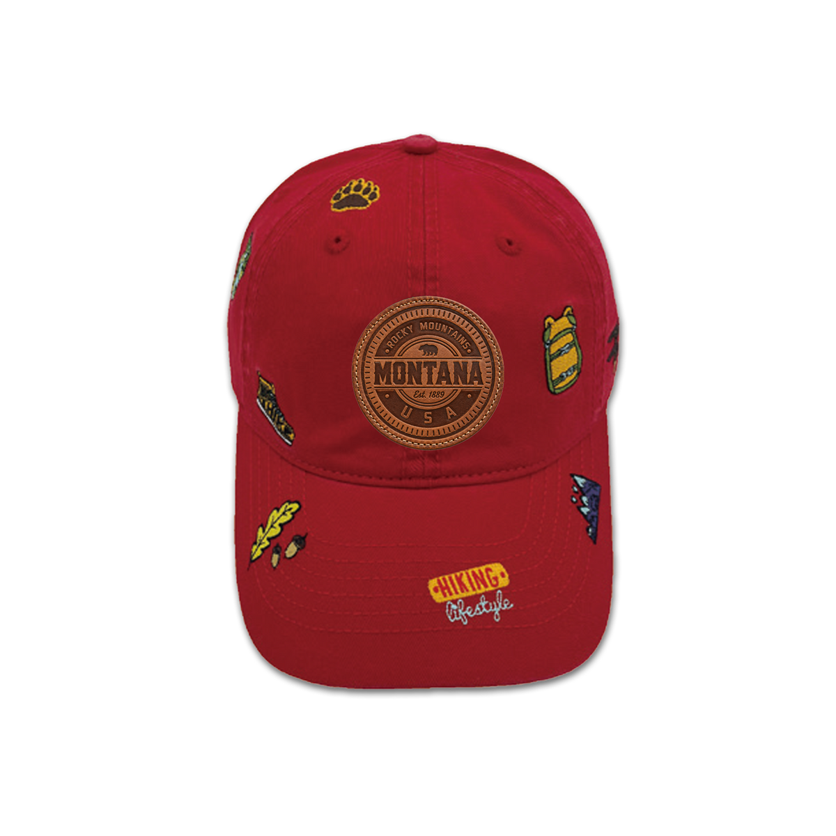 Montana Hiking Lifestyle All Over Embroidered Baseball Cap