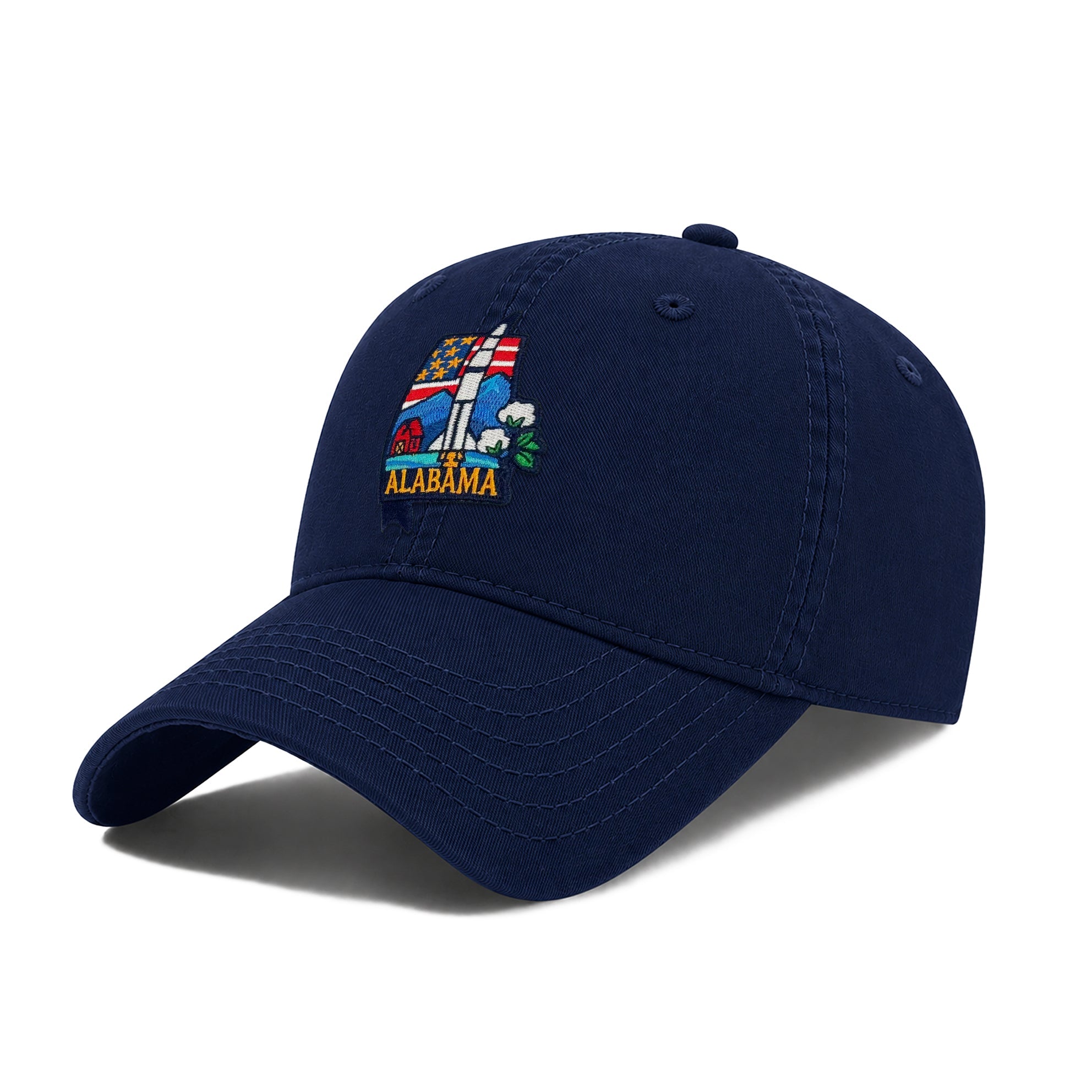 Alabama Heritage Baseball Cap with Embroidered Space Rocket Patch for Men Women