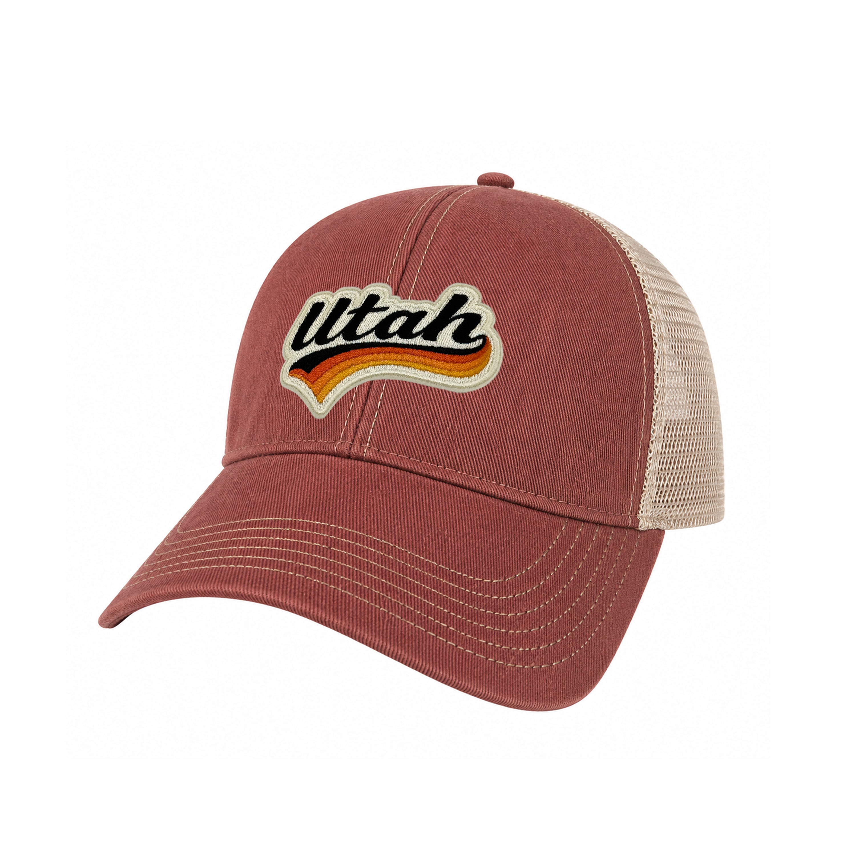 Utah Vintage Dirty Washed Trucker Hat – Retro State Patch Mesh Snapback Baseball Cap