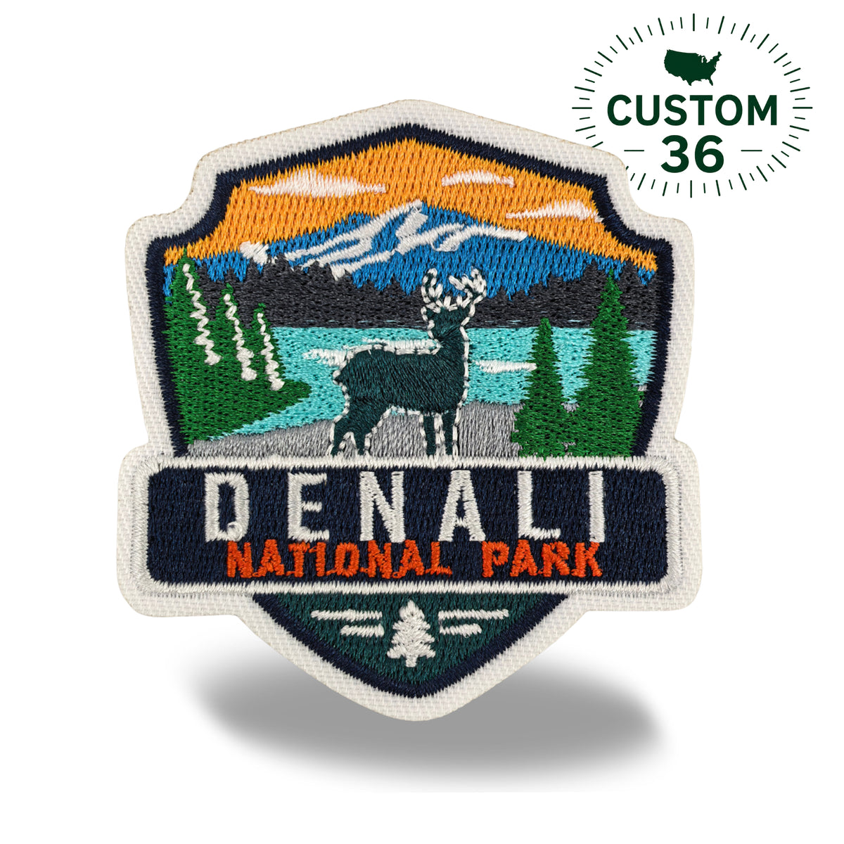 Denali National Park Iron-on Embroidered Patch | Alaska Travel Souvenir Patch for Hats, Jackets & Backpacks