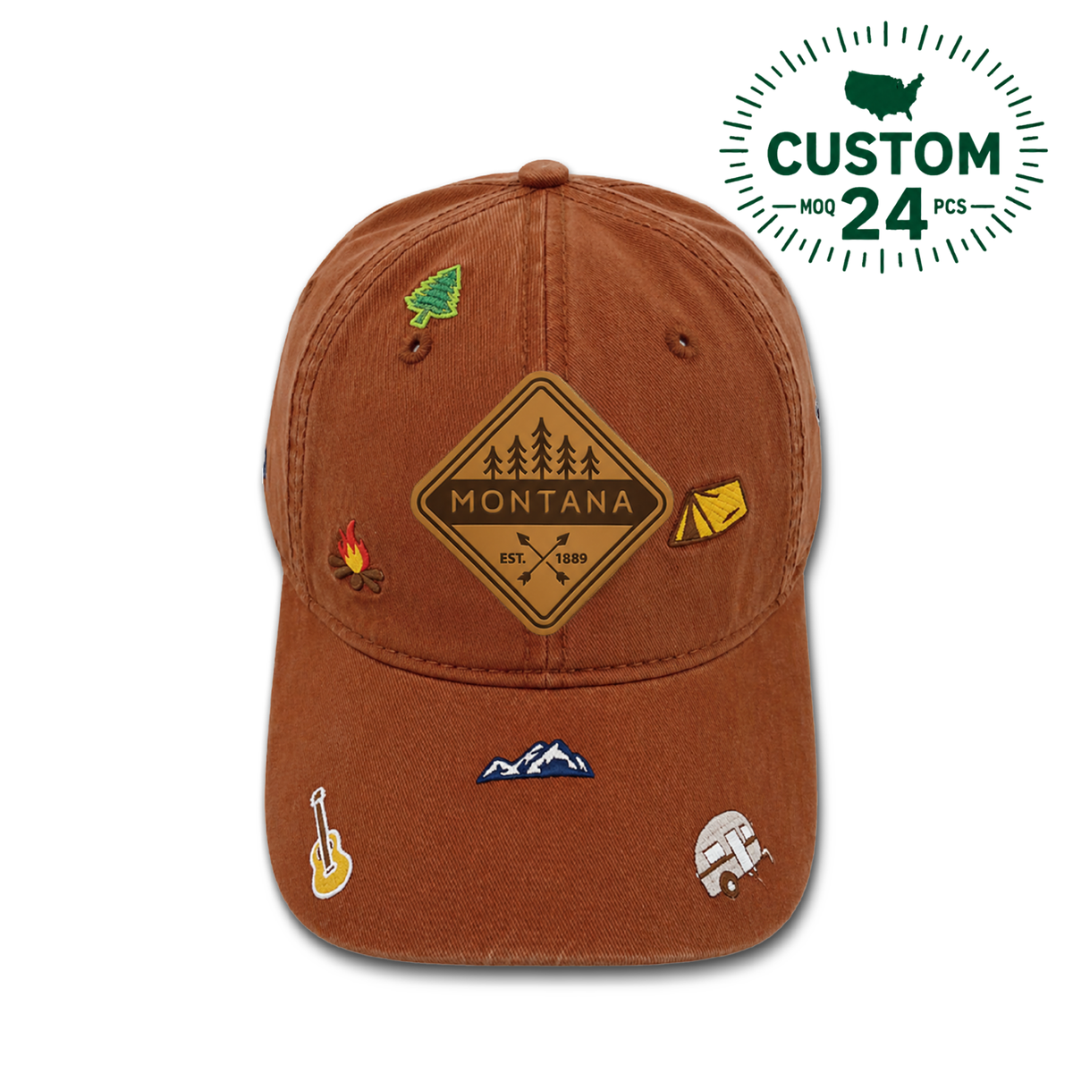 Montana All Over Embroidered Baseball Cap – Vintage Adventure Style