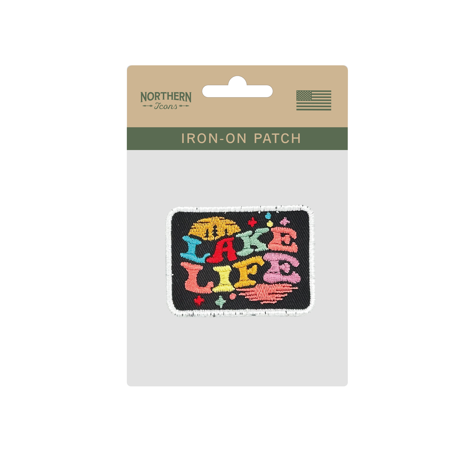Lake Life Retro Iron On Embroidery Patch