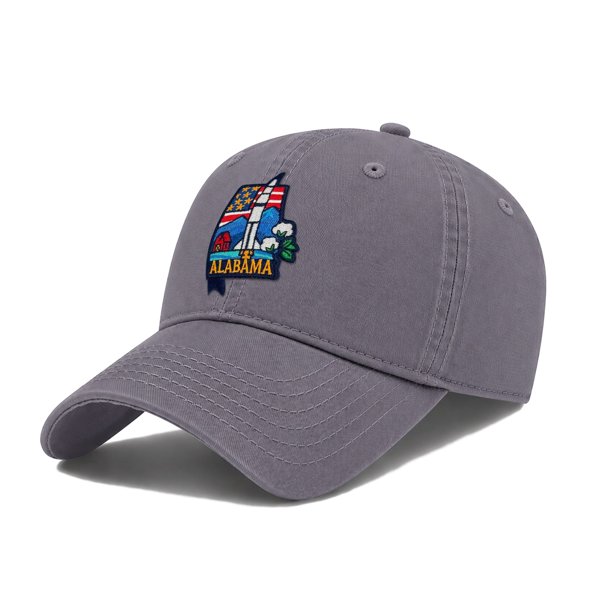 Alabama Heritage Baseball Cap with Embroidered Space Rocket Patch for Men Women