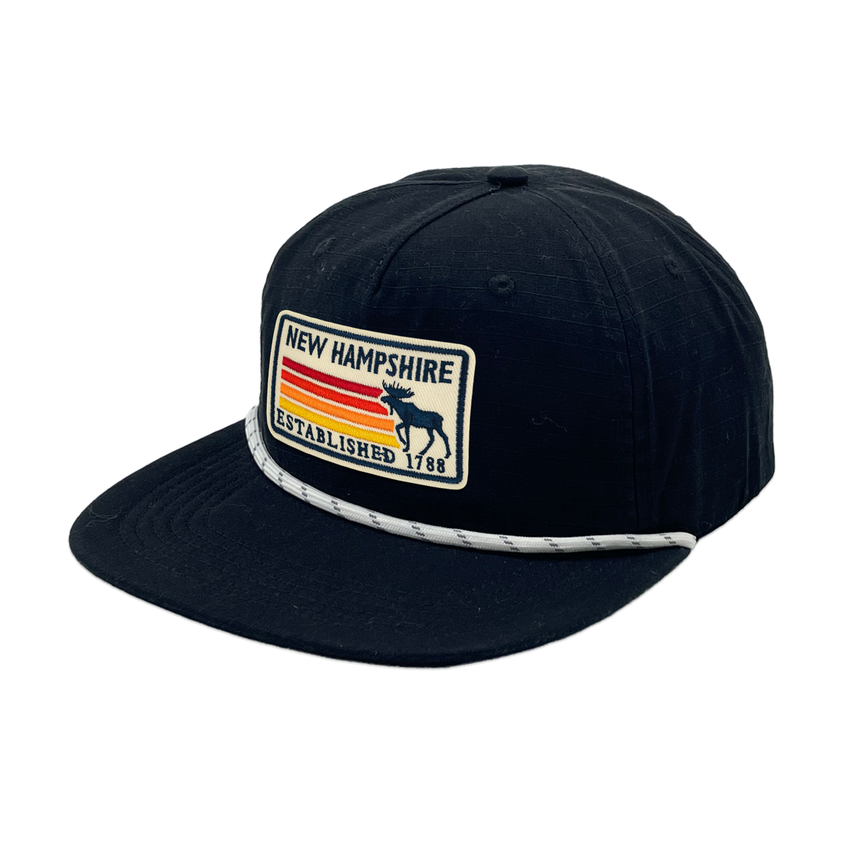 New Hampshire Ripstop Flat Brim Rope Hat | Vintage Outdoor Adventure Hat