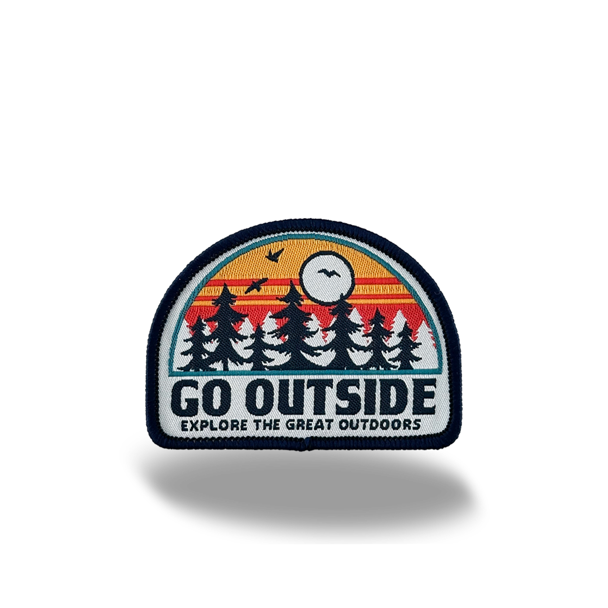 Go Outside Sunset Forest Embroidered Iron-On Patch