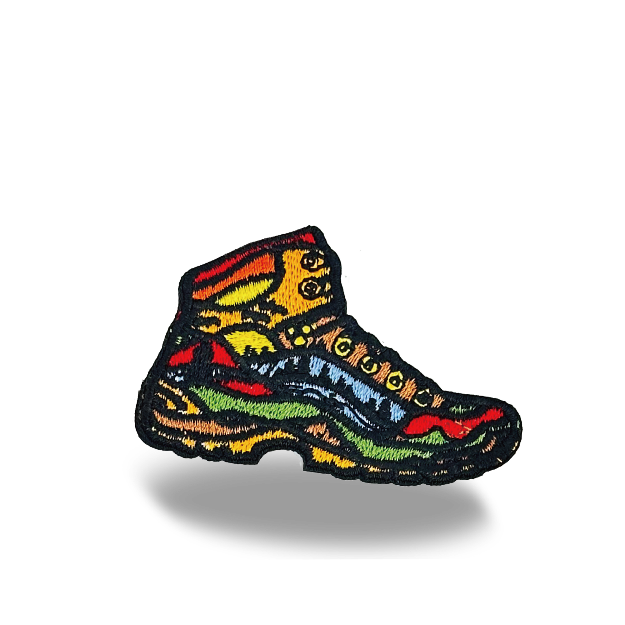 Colorful Hiking Boot Iron On Embroidery Patch