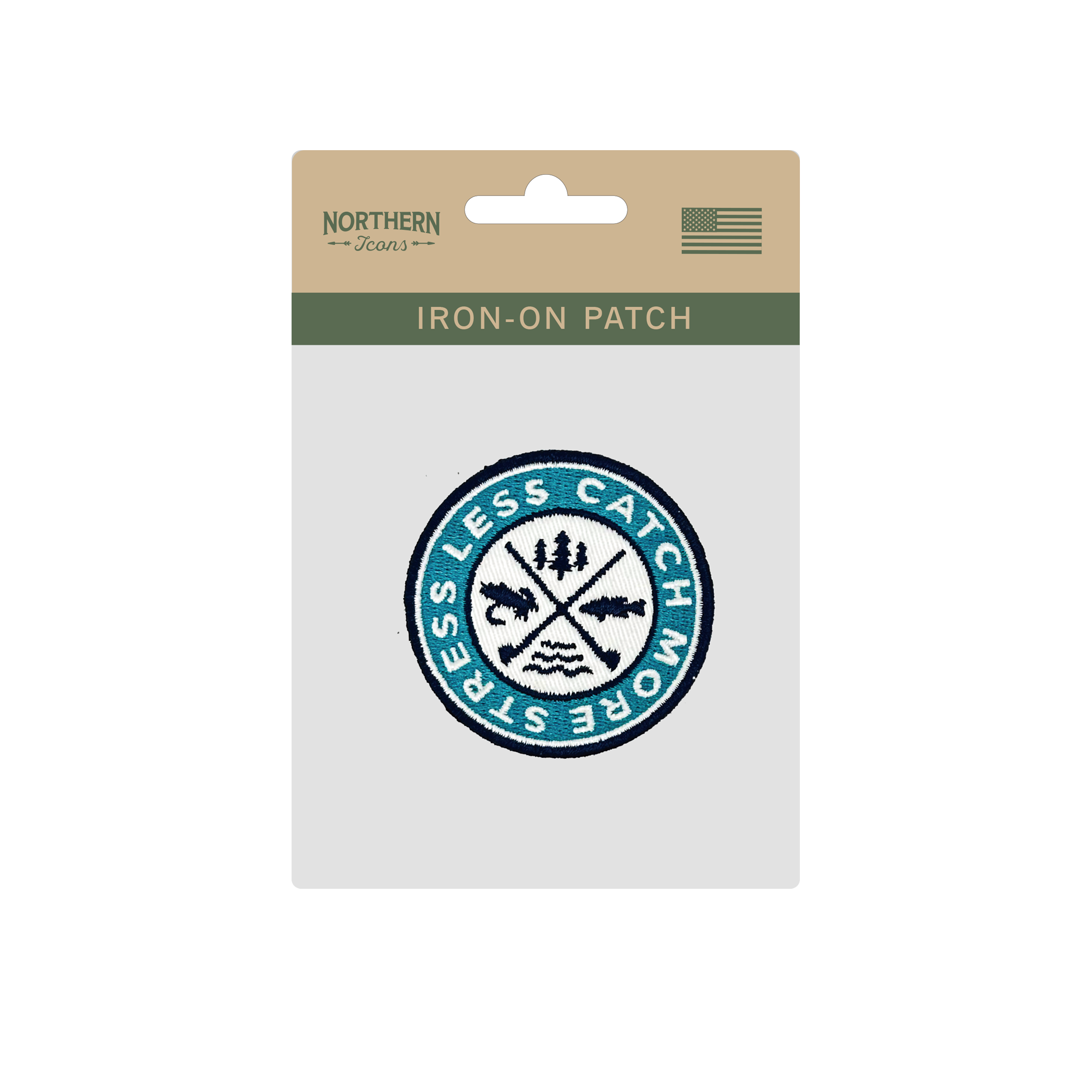 Catch More, Stress Less Iron On Embroidery Patch