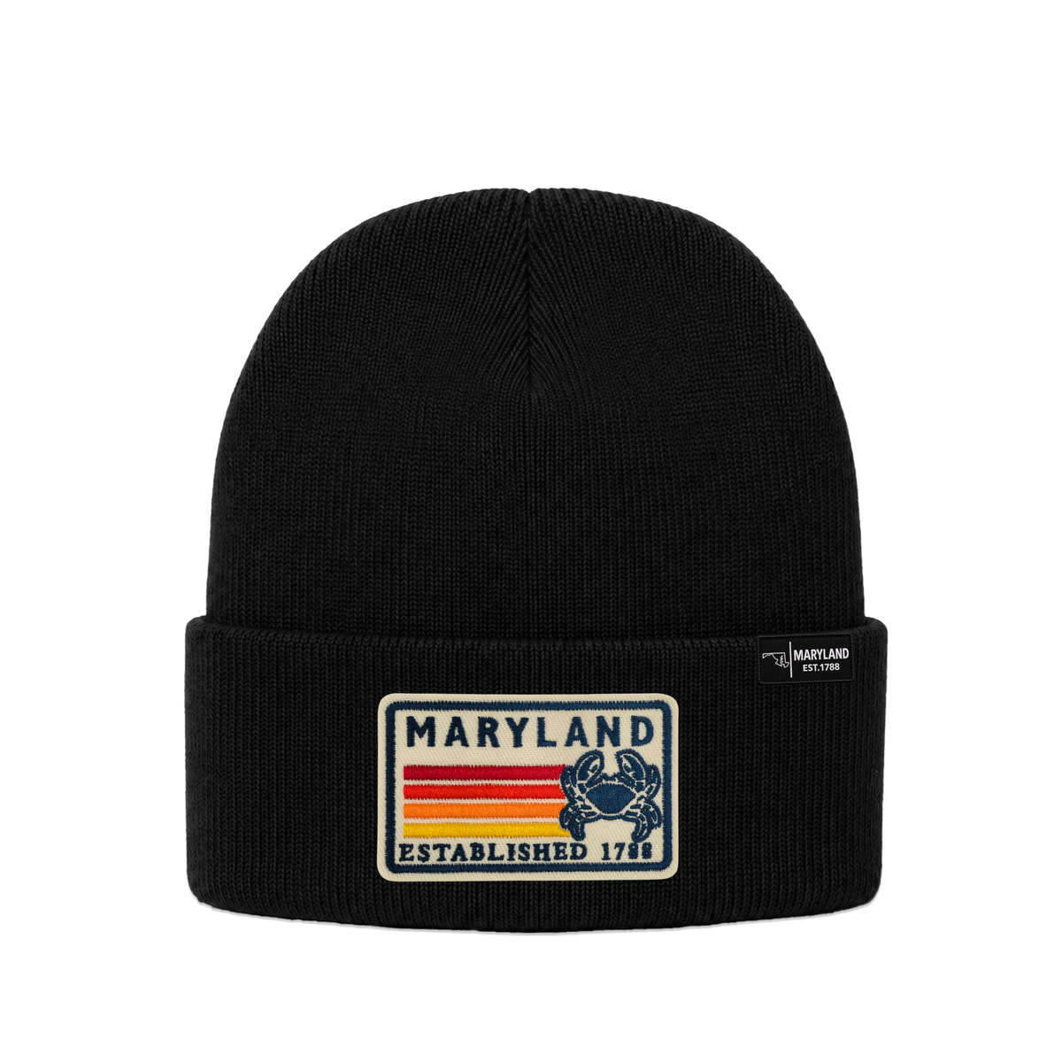 Maryland State Crab Patch Beanie – Classic Cuffed Knit Hat