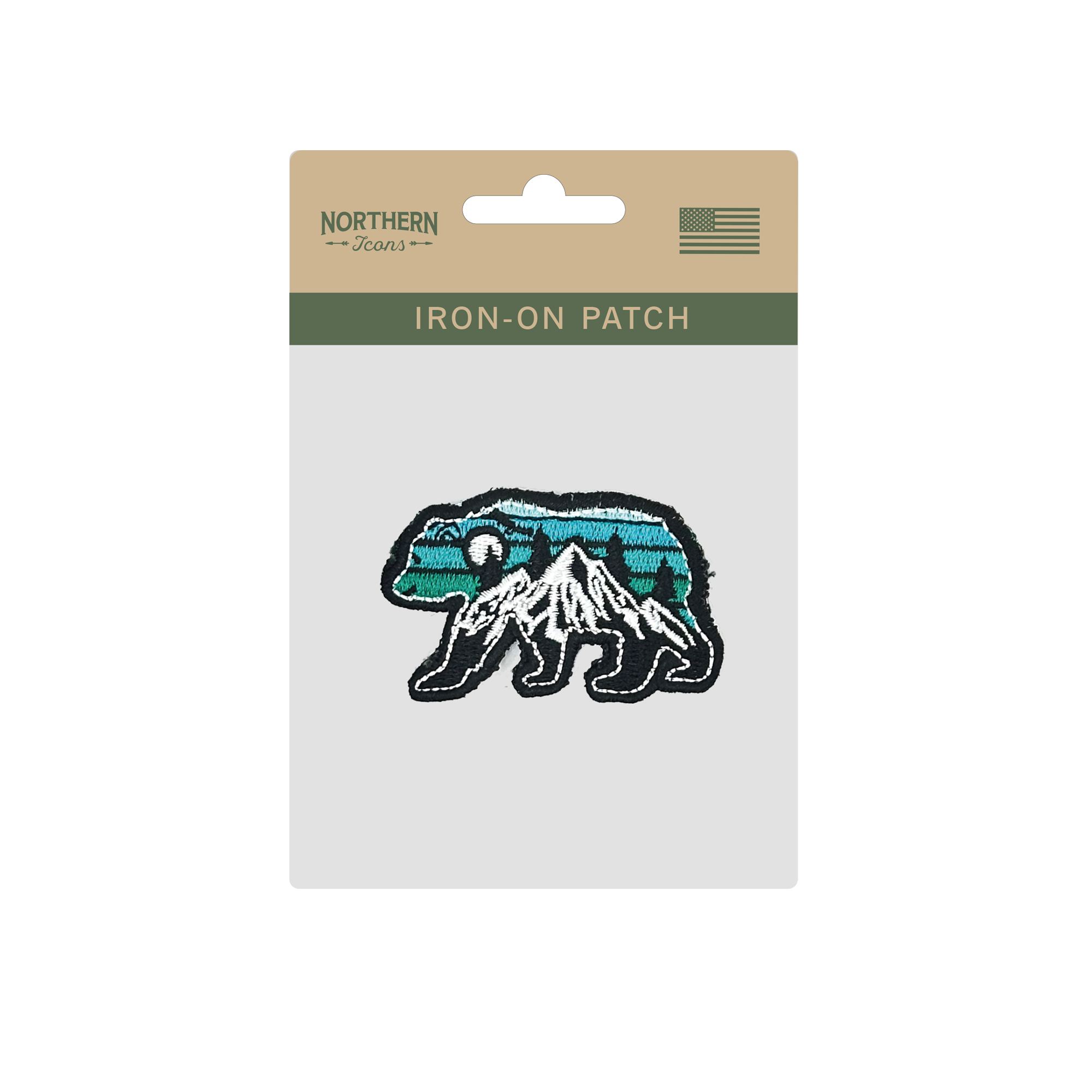 Mountain Bear Wilderness Iron On Embroidery Patch