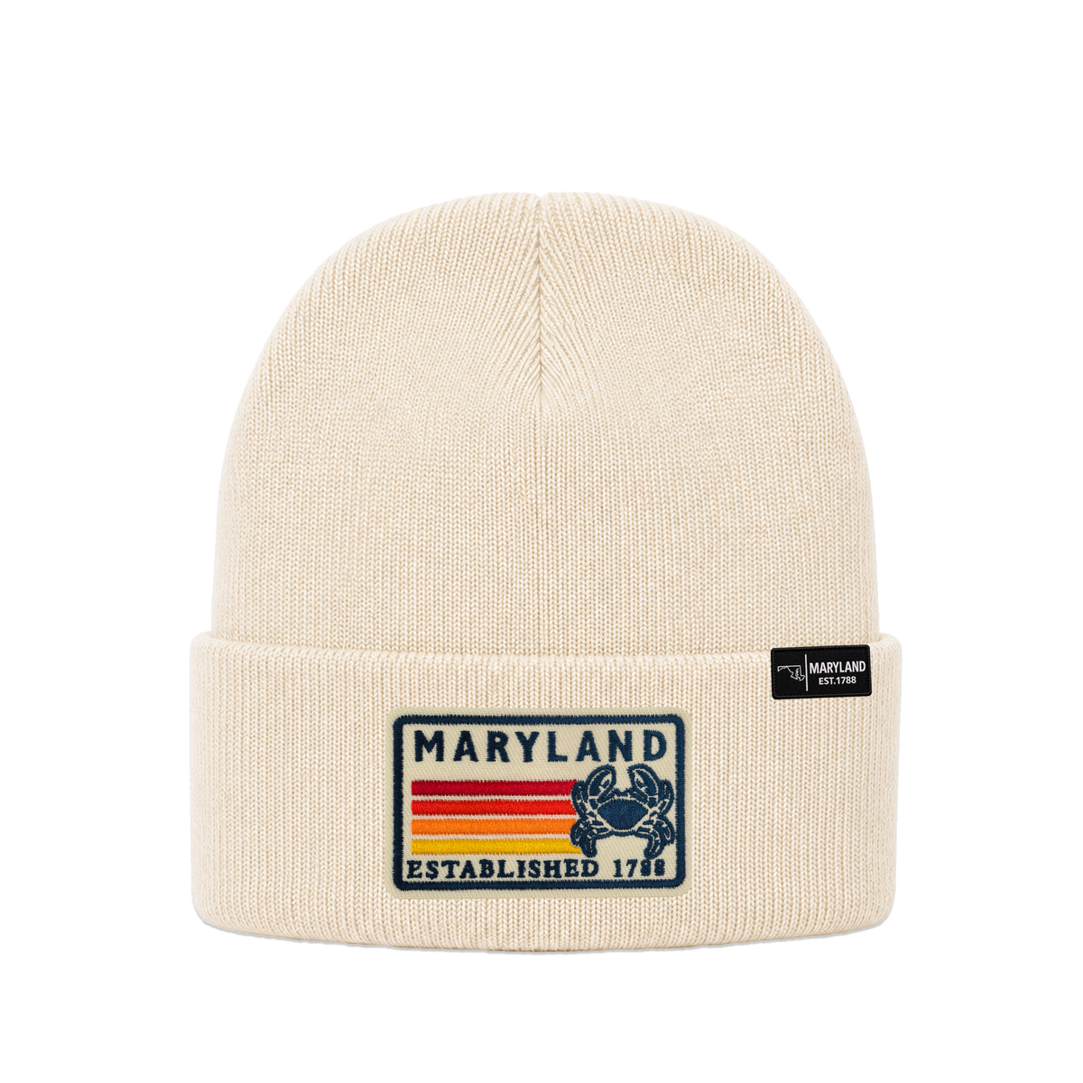 Maryland State Crab Patch Beanie – Classic Cuffed Knit Hat
