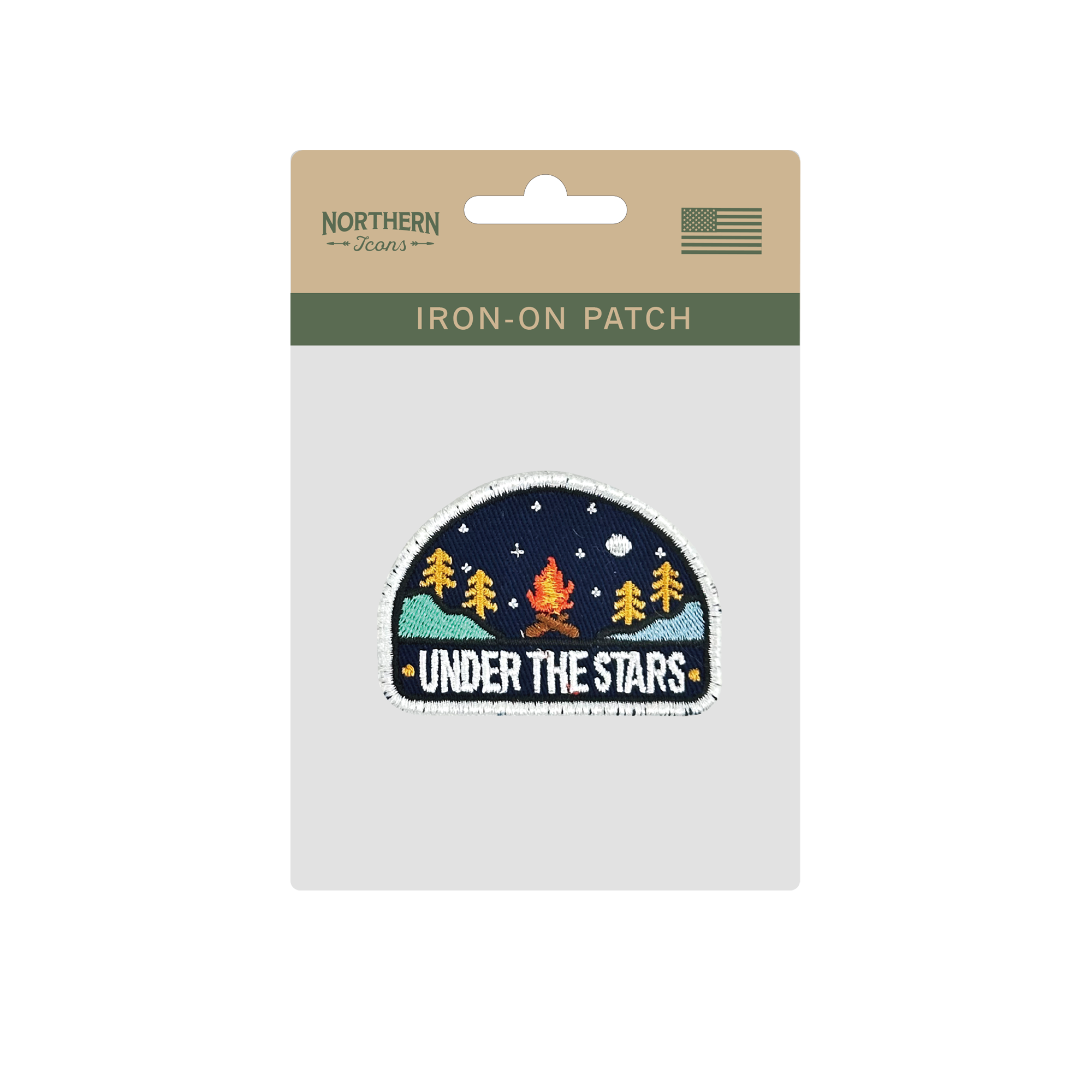 Campfire Nights Under the Stars Iron On Embroidery Patch