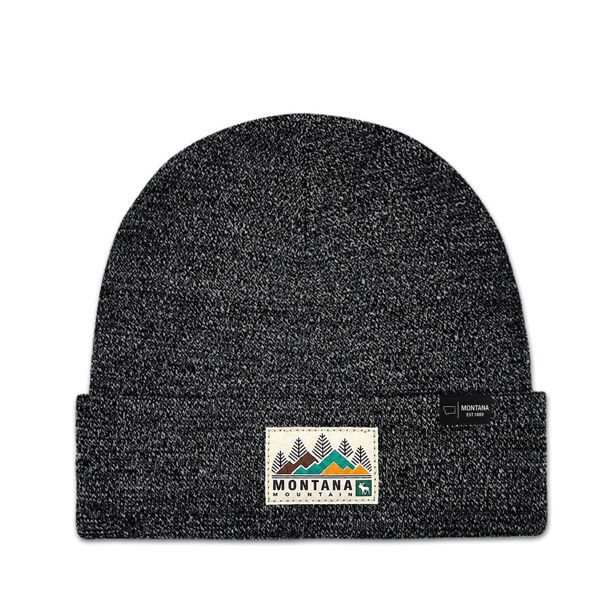 Montana Mountain Heathered Cuffed Beanie - Outdoor Winter Hat