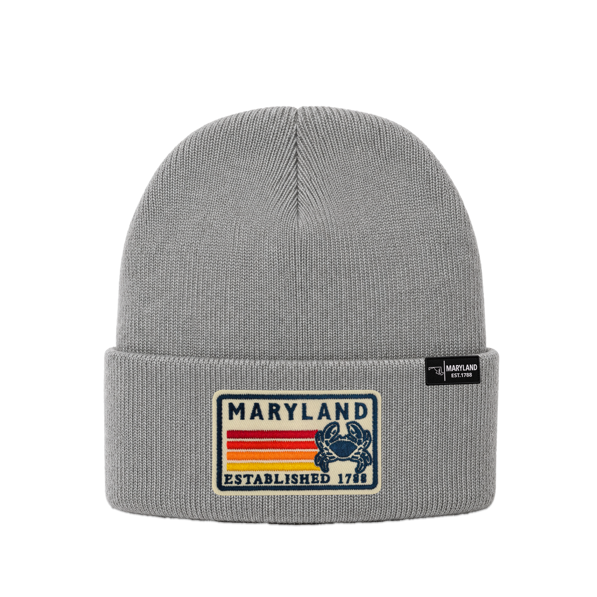 Maryland State Crab Patch Beanie – Classic Cuffed Knit Hat