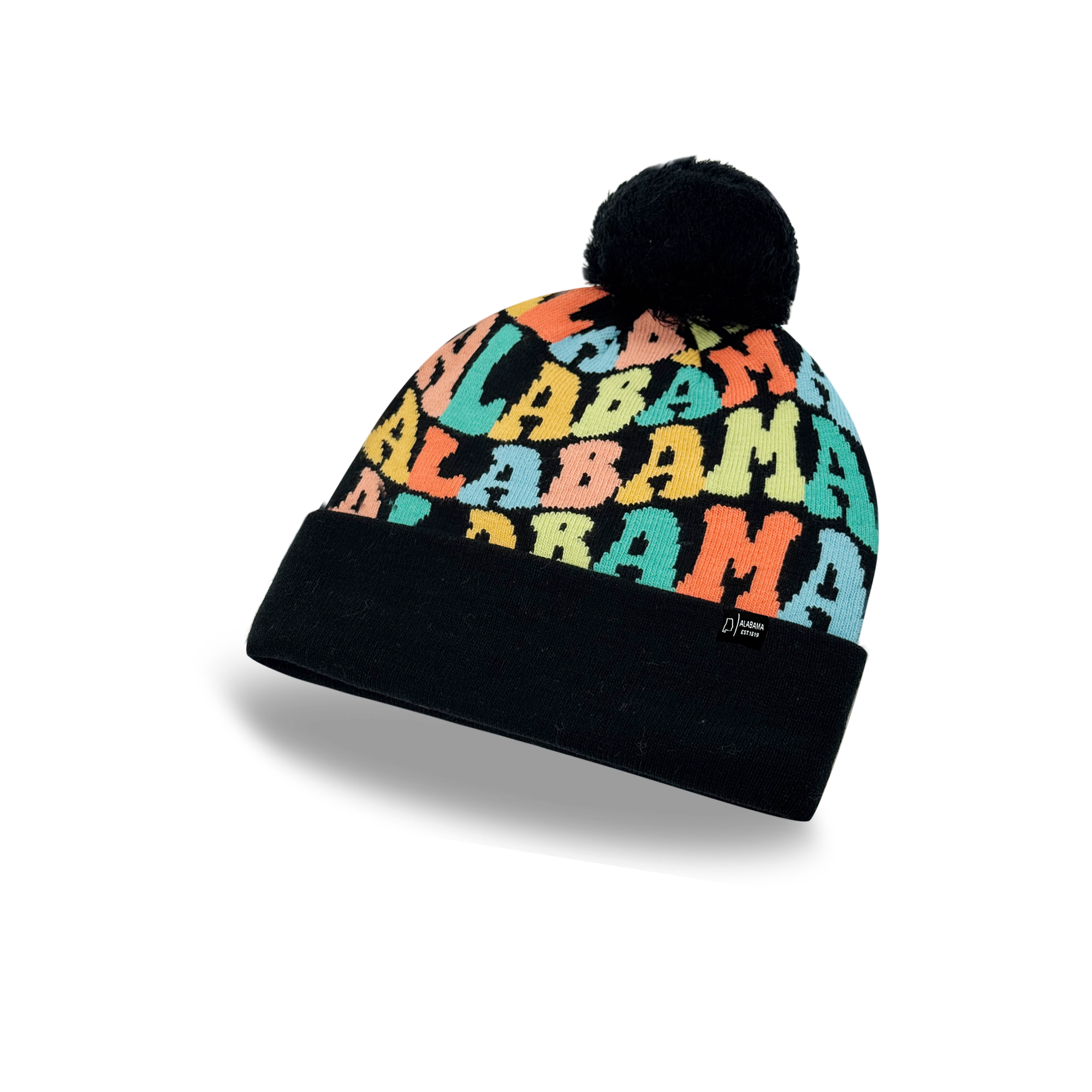 ALABAMA Colorful Pom Pom Beanie Hat - Warm Knitted Winter hat