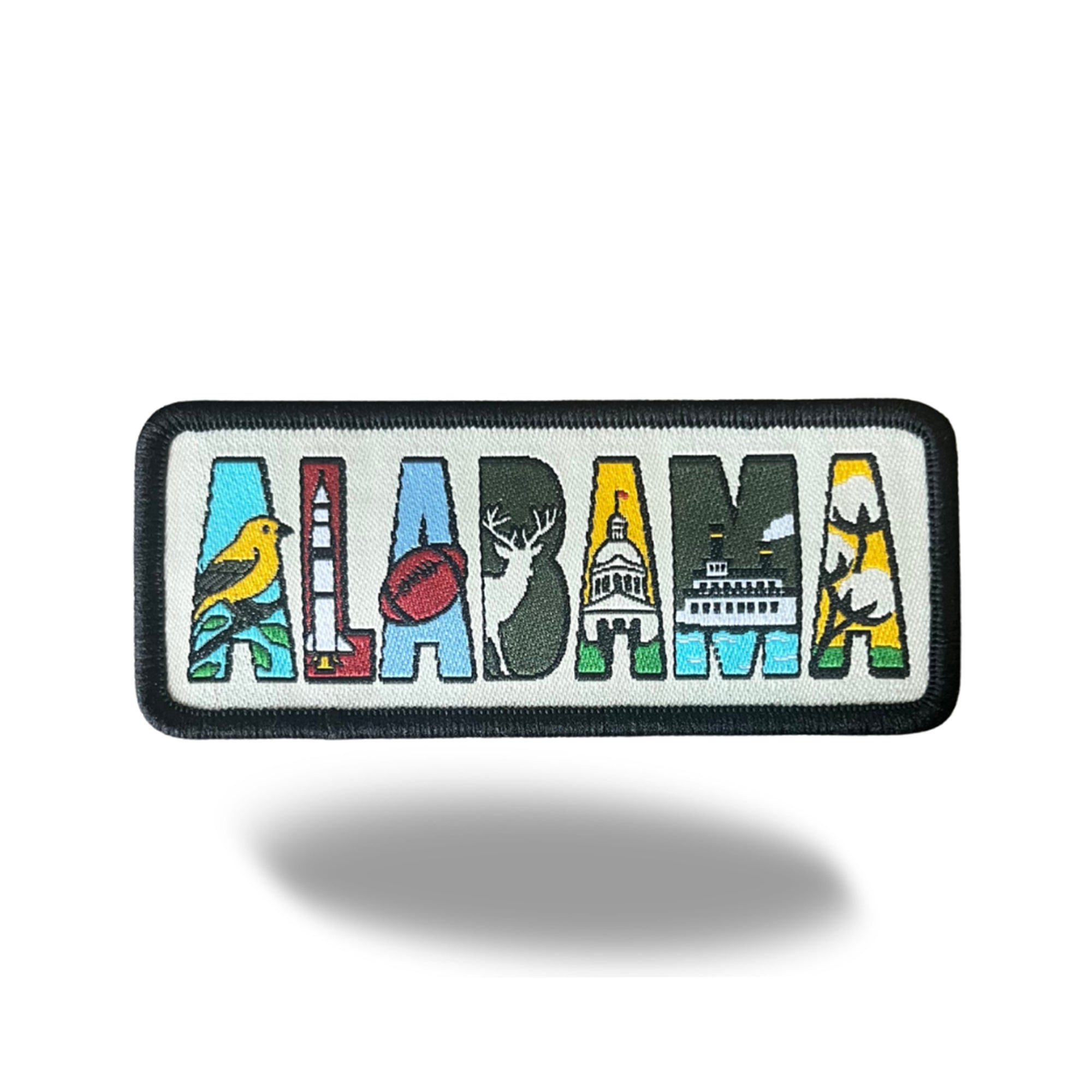 Alabama State Iron-on Embroidered Patch | USA Travel Souvenir Patch for Hats, Jackets & Backpacks