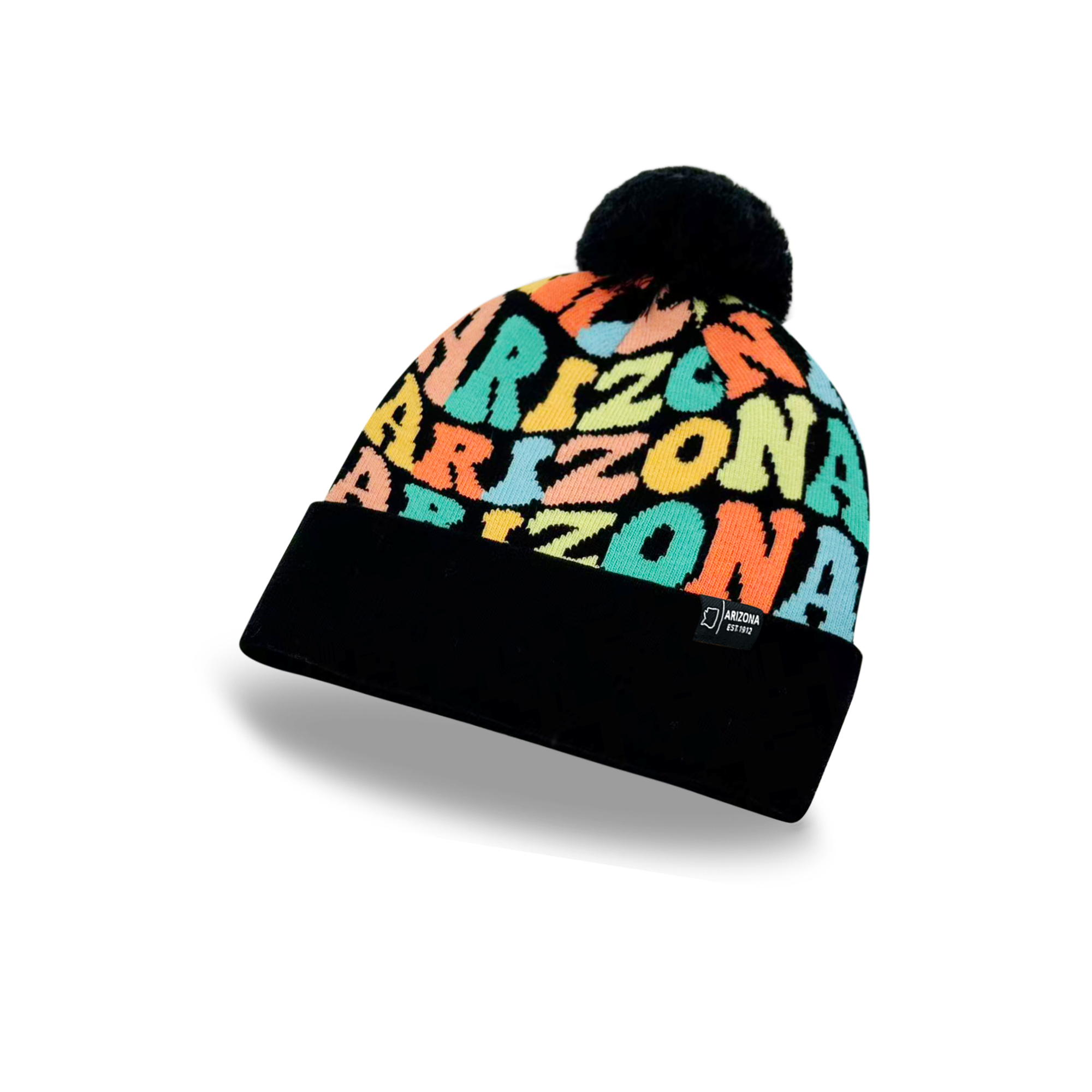 ARIZONA Colorful Pom Pom Beanie - Warm Knitted Winter Hat