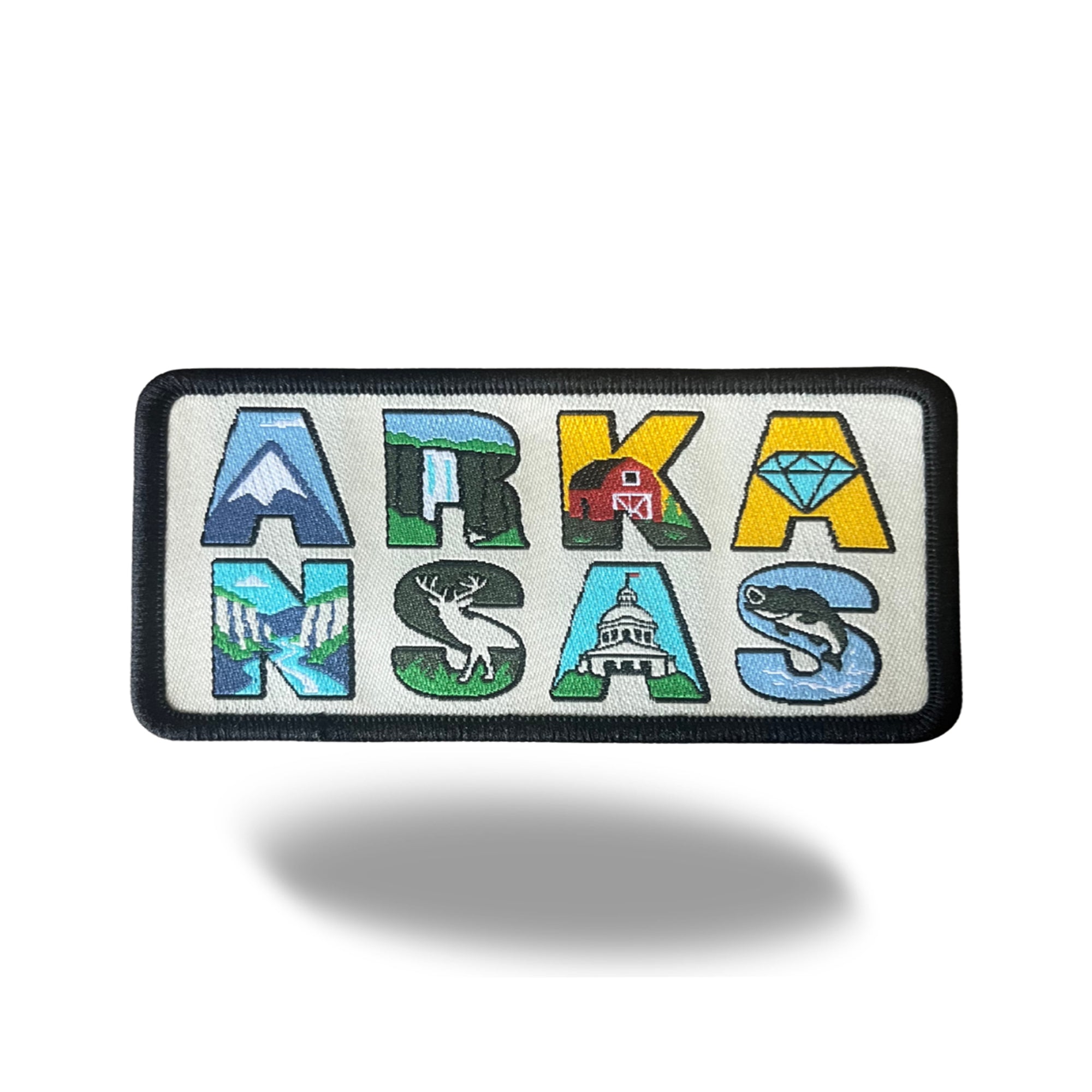 Arkansas State Iron-on Embroidered Patch | USA Travel Souvenir Patch for Hats, Jackets & Backpacks