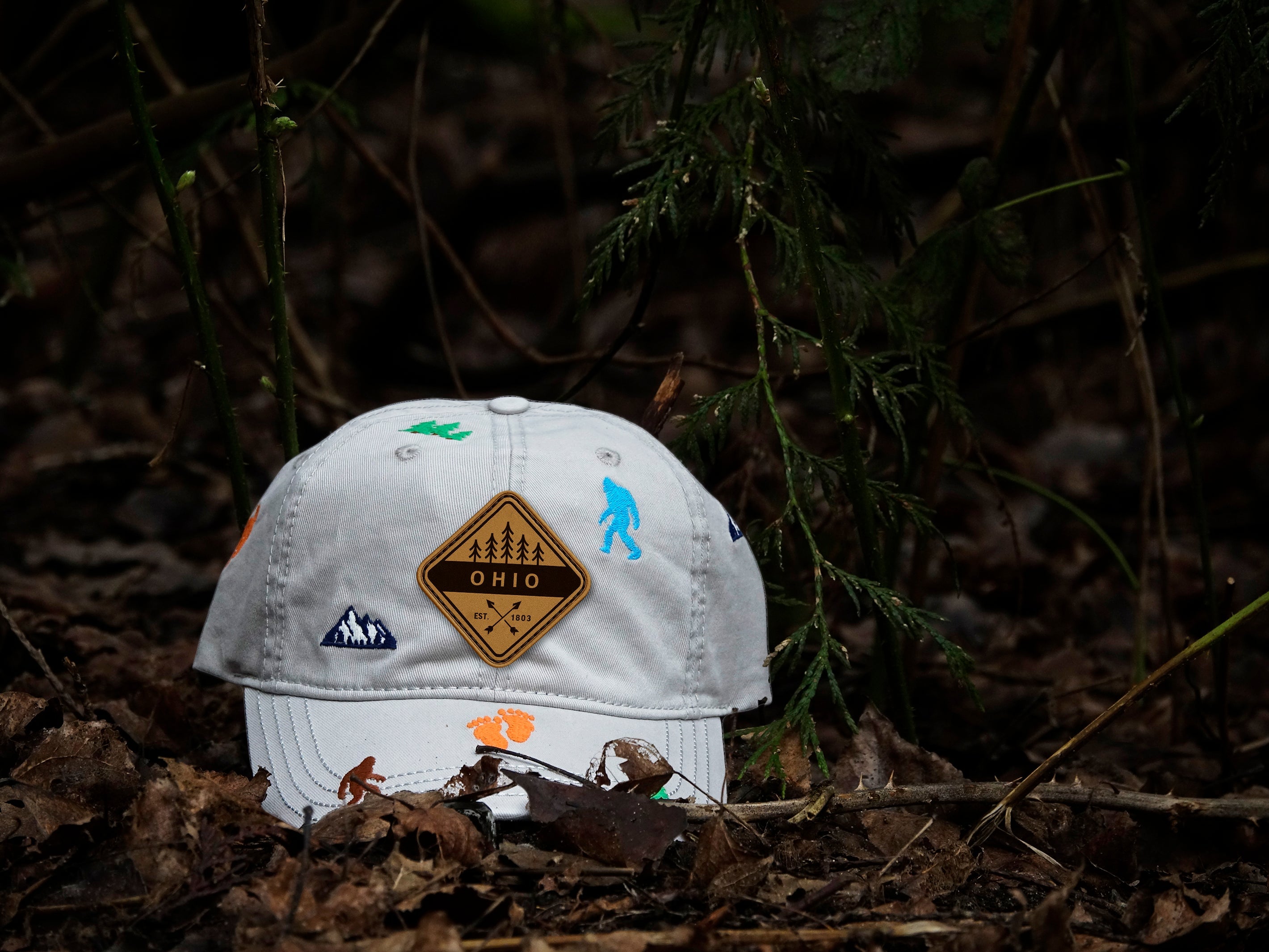Ohio Bigfoot Adventure Baseball Cap for Hikers, Campers, and Nature Lovers