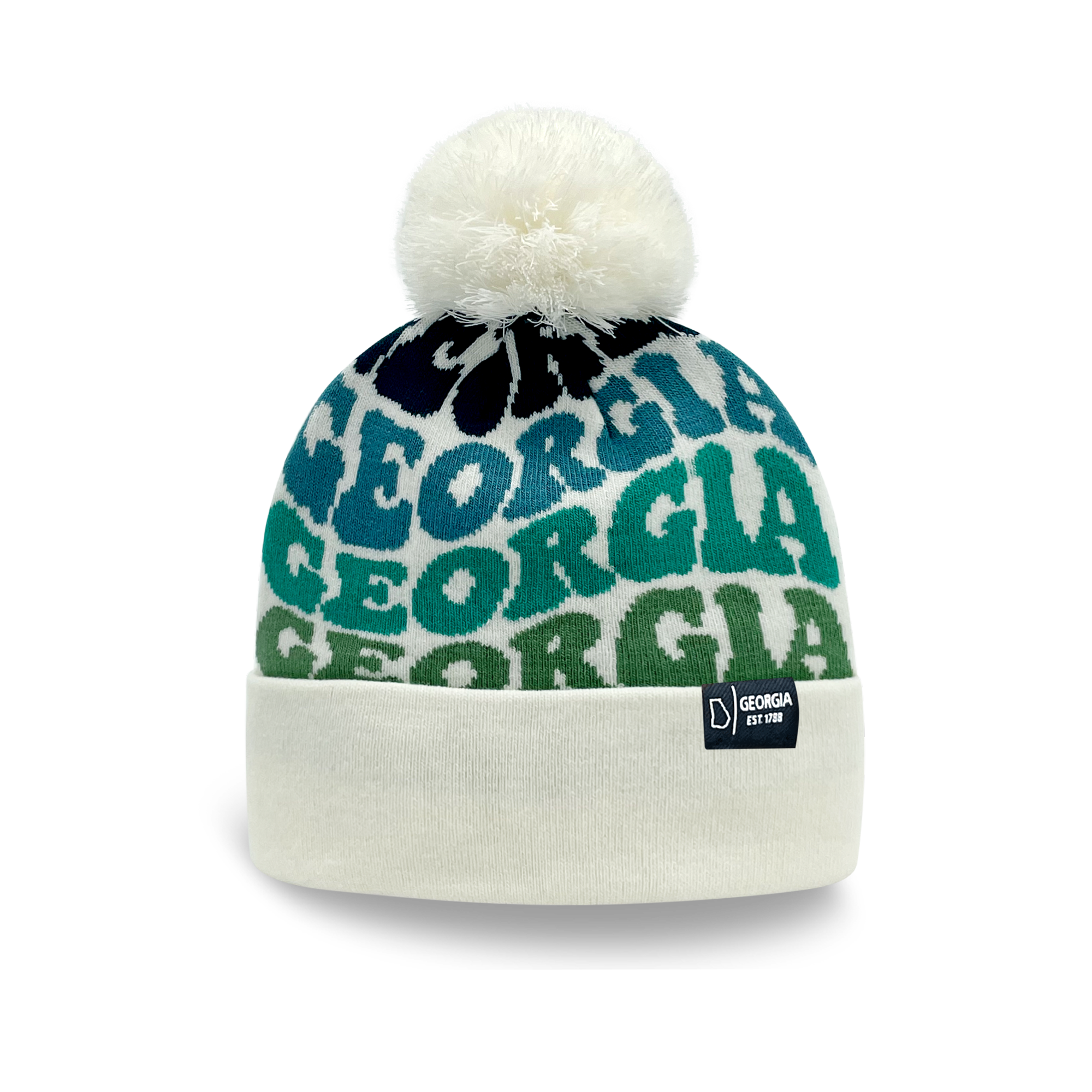 GEORGIA Colorful Pom Pom Beanie - Warm Knitted Winter Hat