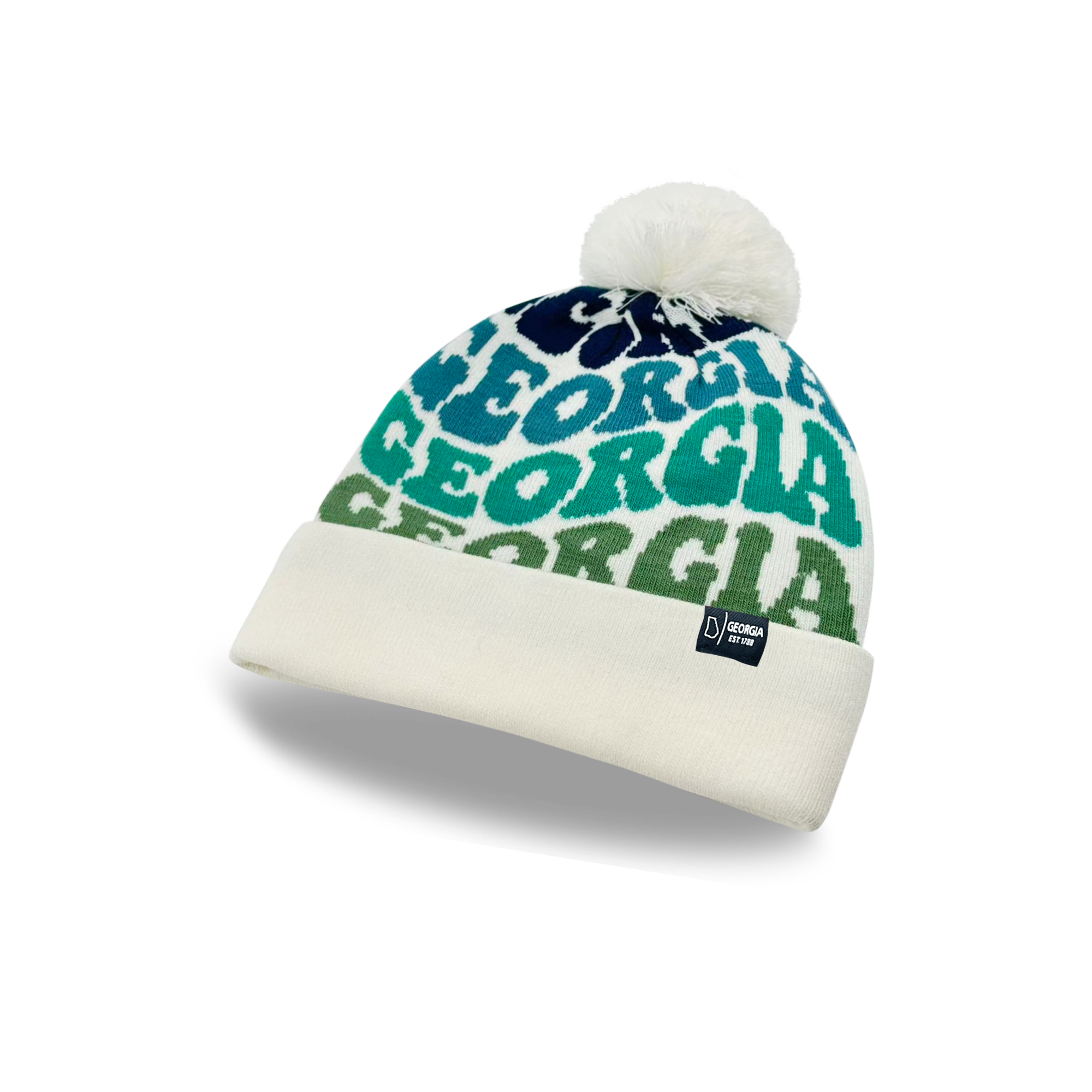 GEORGIA Colorful Pom Pom Beanie - Warm Knitted Winter Hat