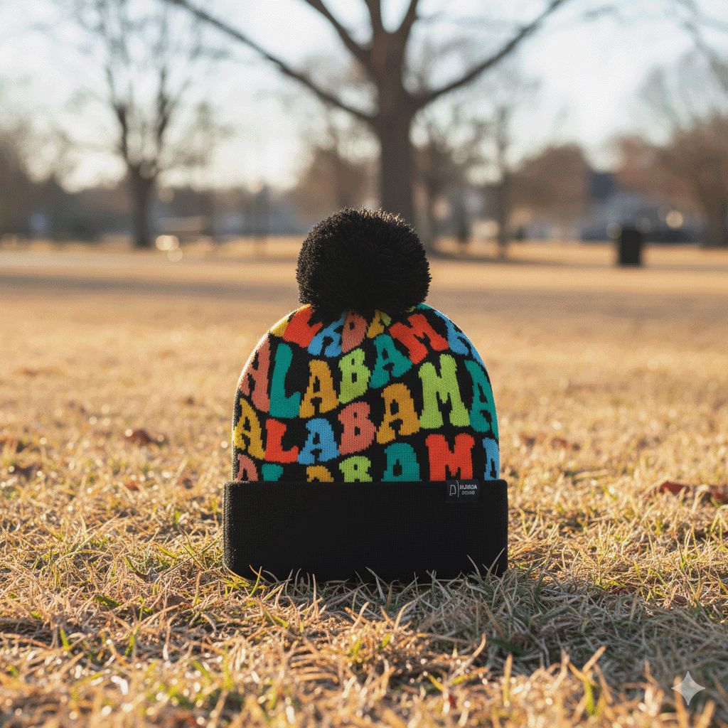 ALABAMA Colorful Pom Pom Beanie Hat - Warm Knitted Winter hat