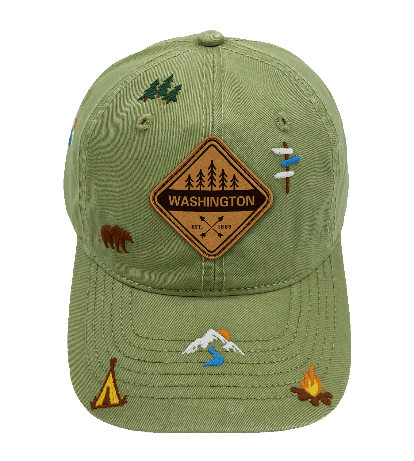 Washington Adventure Baseball Cap for Hikers, Campers, and Outdoor Nature Enthusiasts