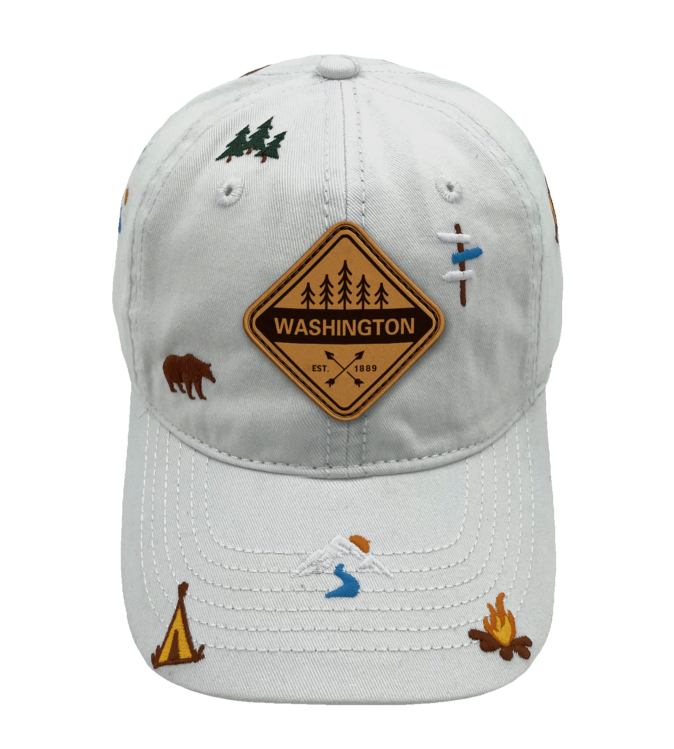 Washington Adventure Baseball Cap for Hikers, Campers, and Outdoor Nature Enthusiasts