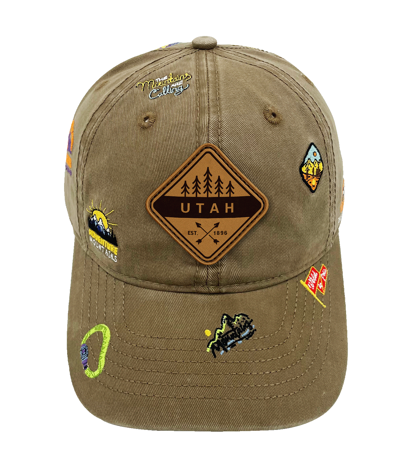 Utah Adventure Icons Baseball Cap - Outdoor Hiking Travel Hat