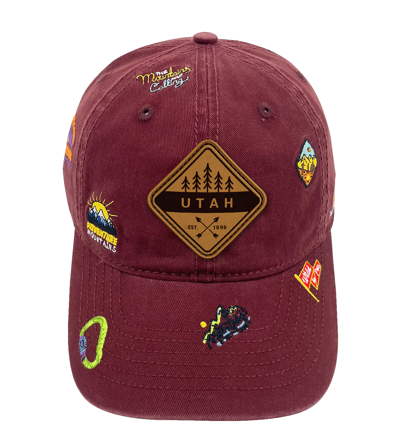 Utah Adventure Icons Baseball Cap - Outdoor Hiking Travel Hat