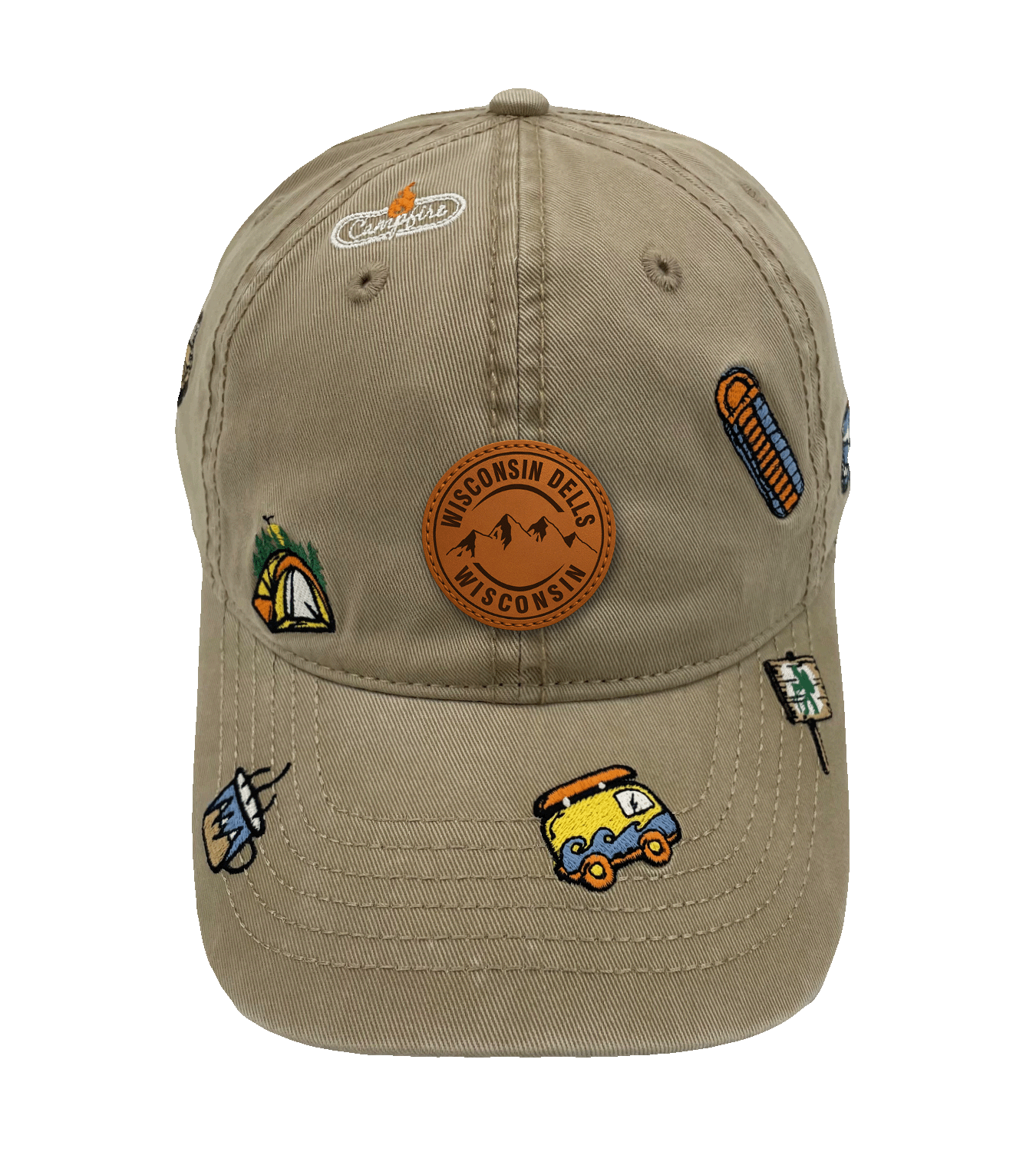 Wisconsin Dells Camping Embroidered Baseball Cap ¨C Outdoor Adventure Travel Hiking Hat