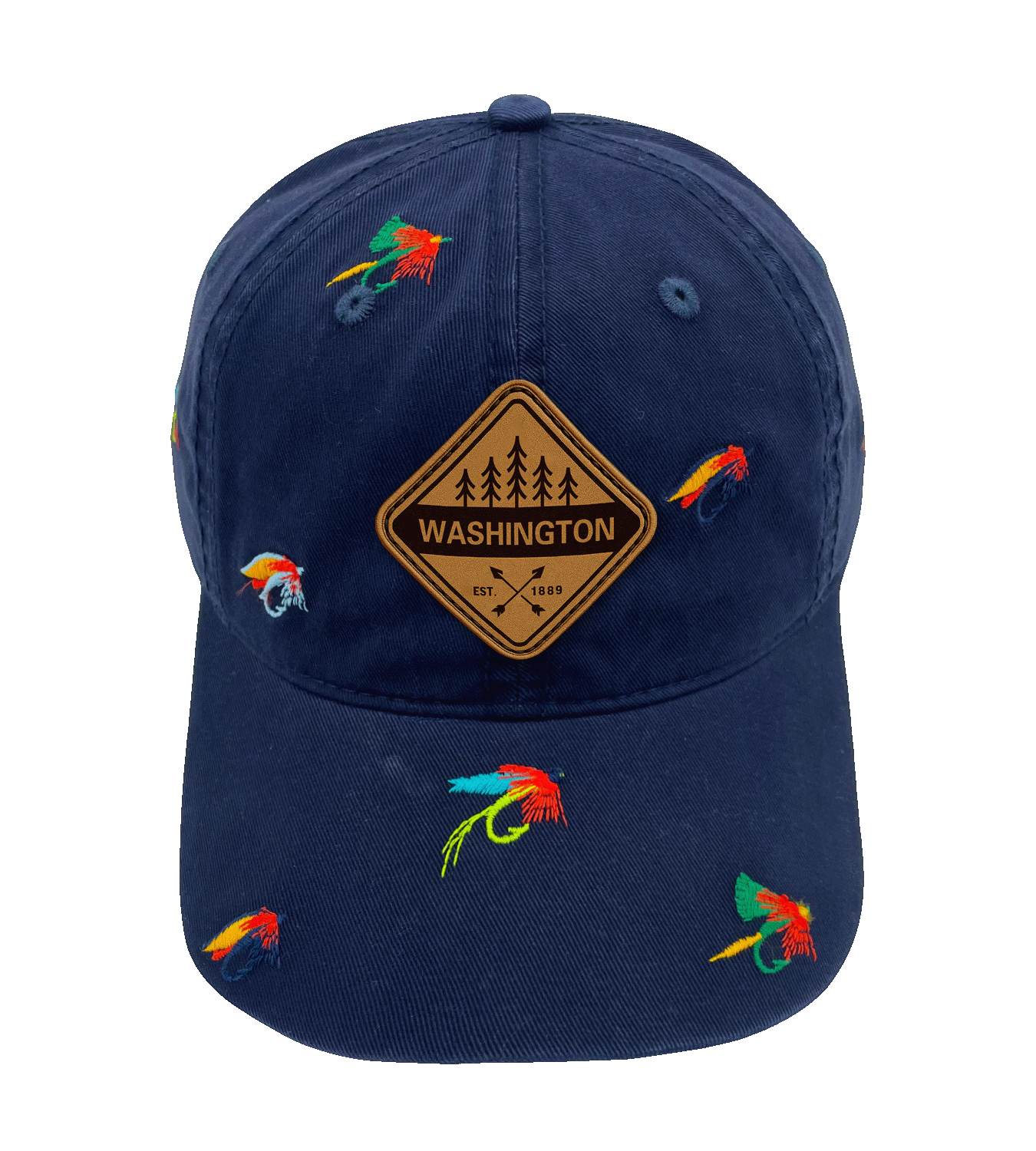 Washington Fly Fishing Embroidered Baseball Cap ¨C Outdoor Adventure Nature Travel Hat