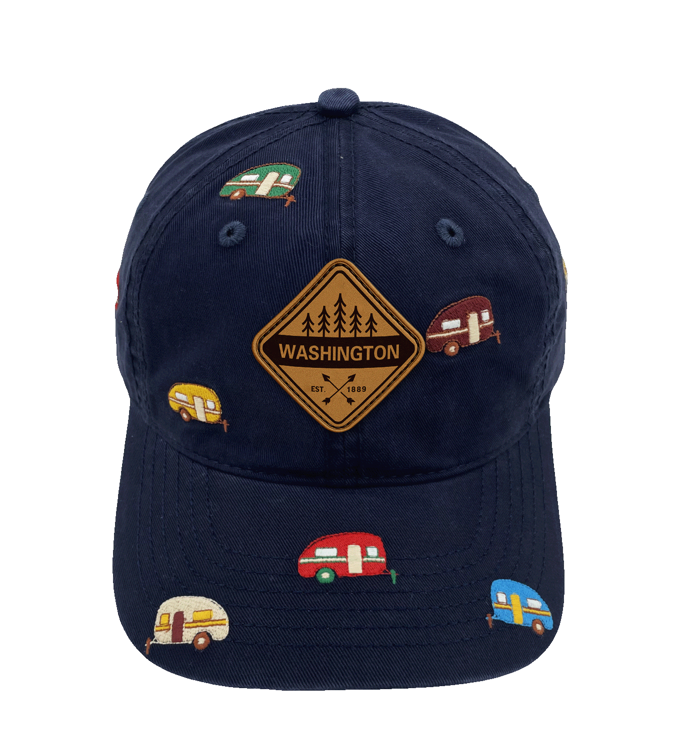 Washington State Camper Embroidered Baseball Cap ¨C Outdoor Adventure Travel Hat for Road Trips