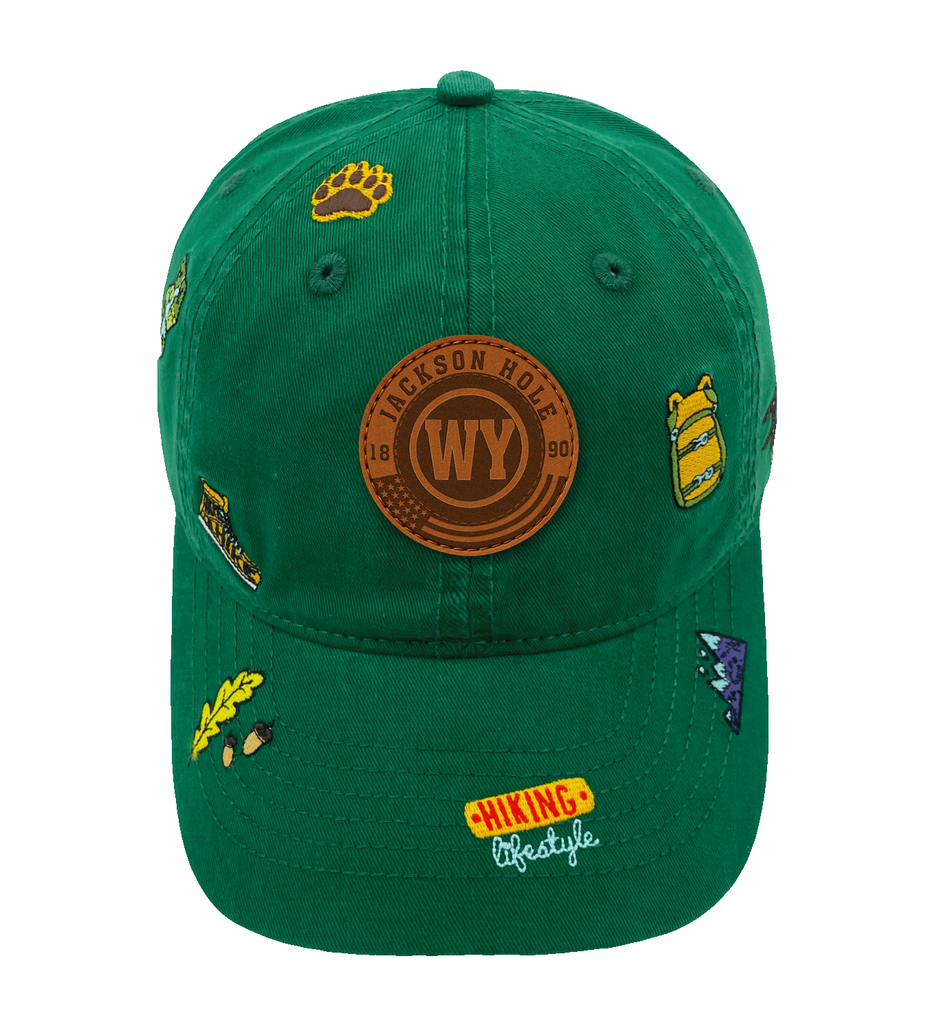 Jackson Hole Wyoming Hiking Adventure Embroidered Outdoor Baseball Cap for Travel & Campin