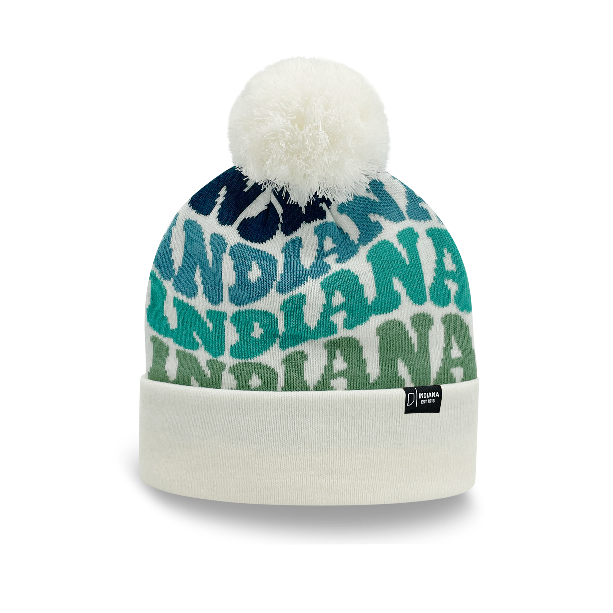 INDIANA Colorful Pom Pom Beanie - Warm Knitted Winter Hat