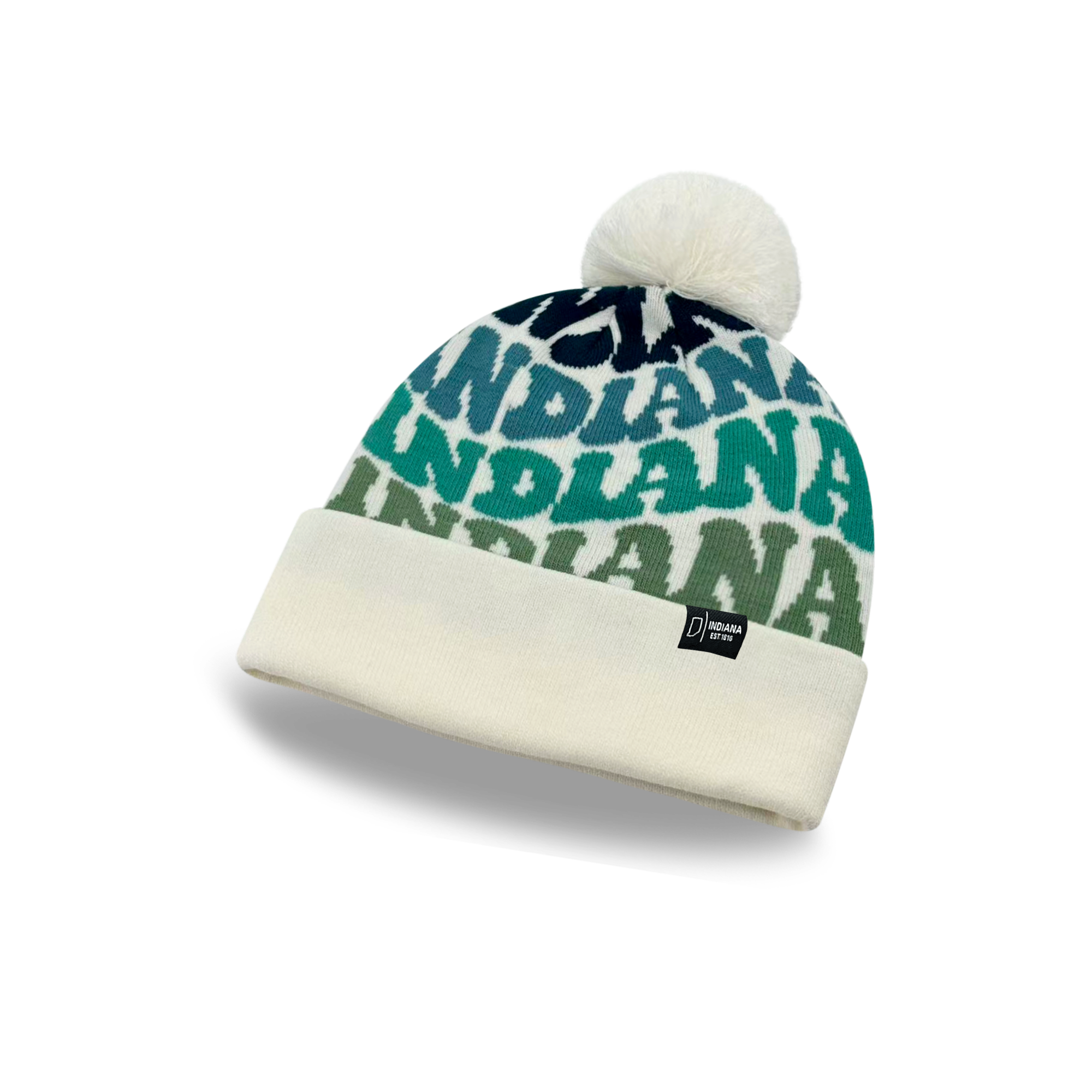 INDIANA Colorful Pom Pom Beanie - Warm Knitted Winter Hat