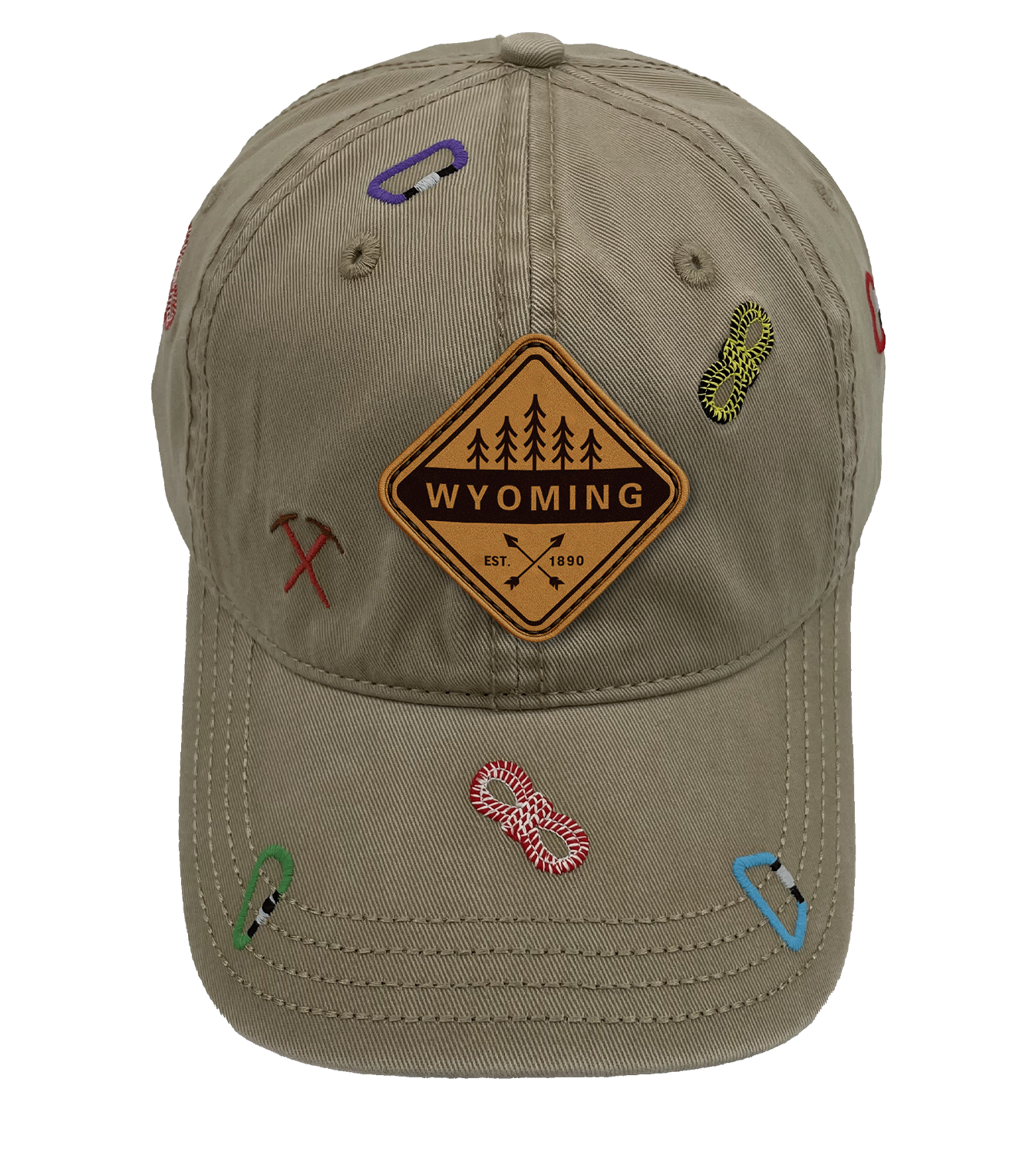Wyoming Baseball Cap Outdoor Hiking Adventure Hat Adjustable Souvenir Travel Gift Embroidered Design