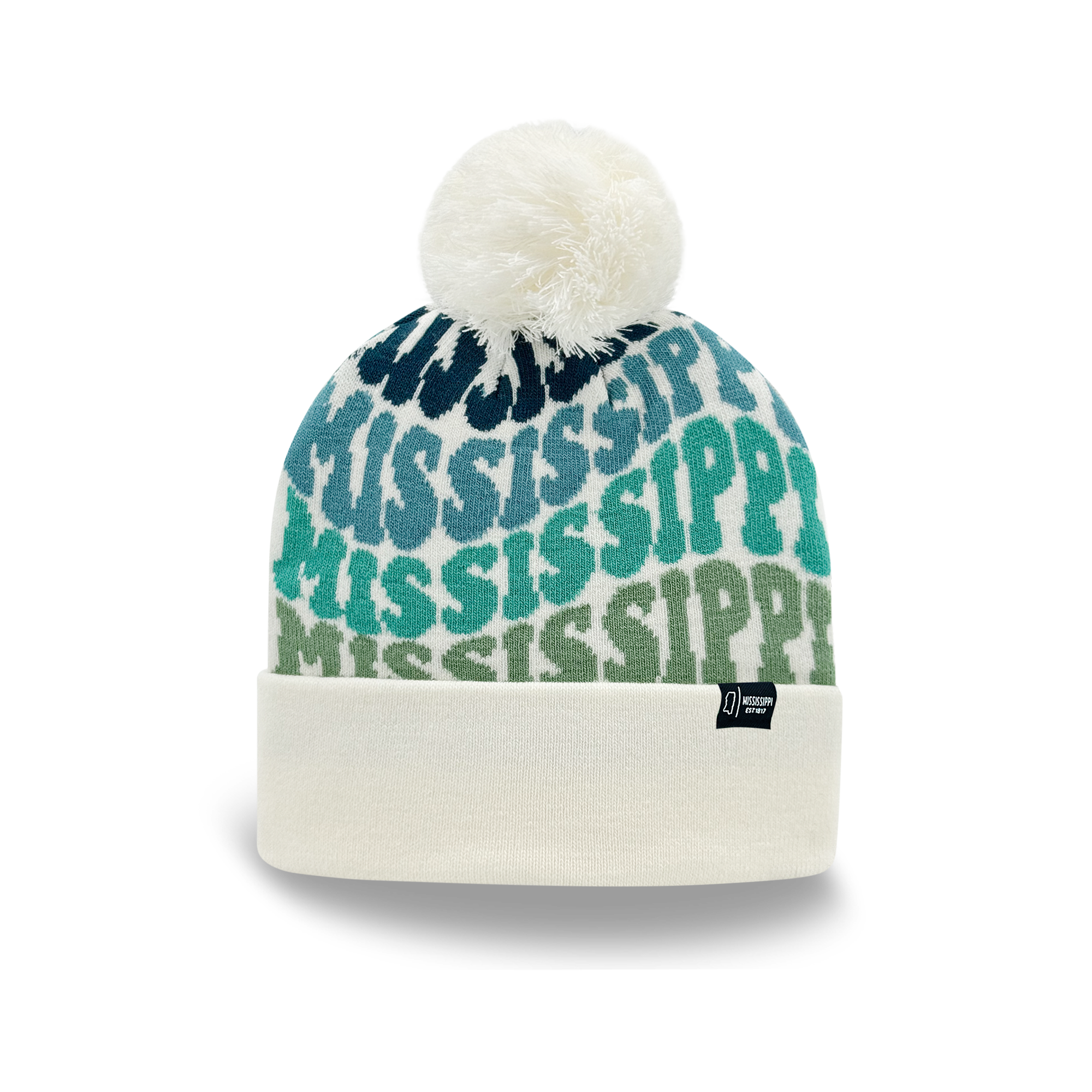 MISSISSIPPI Colorful Pom Pom Beanie - Warm Knitted Winter Hat