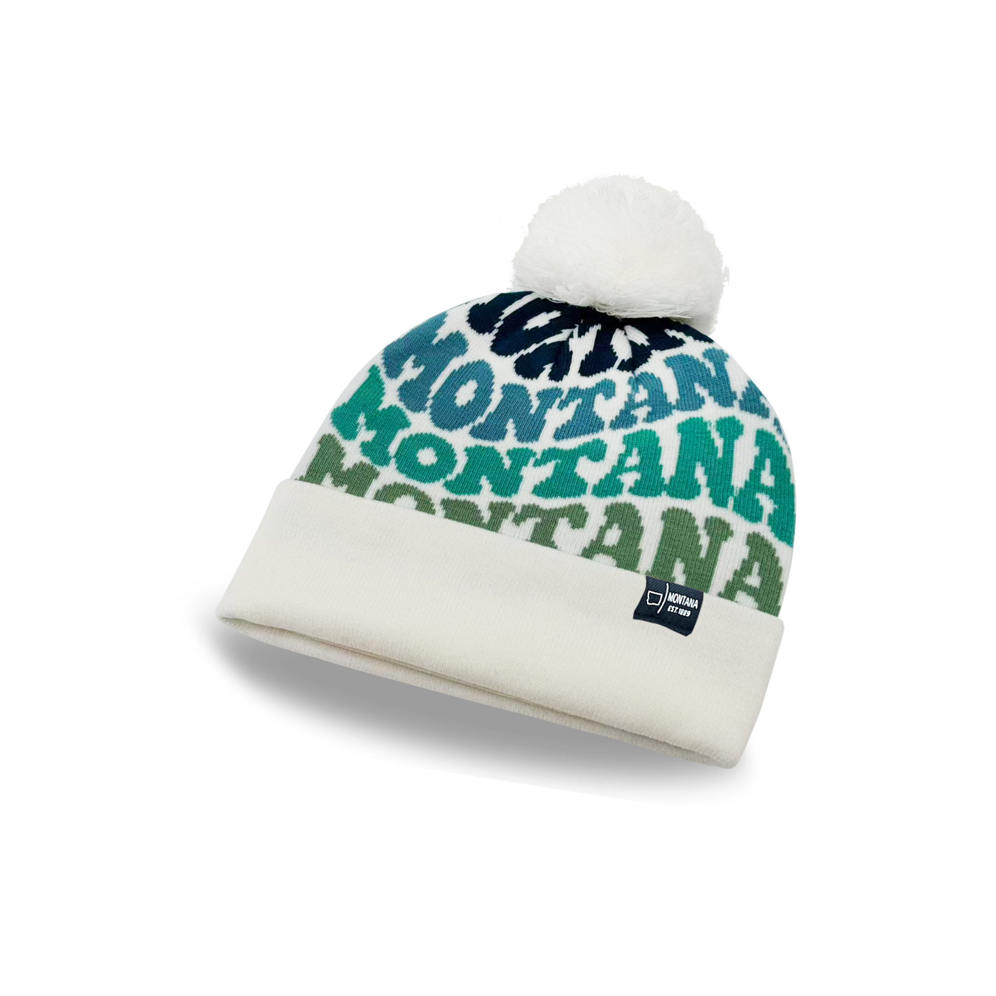 MONTANA Colorful Knit Pom Pom Beanie - Retro Warm Winter Hat