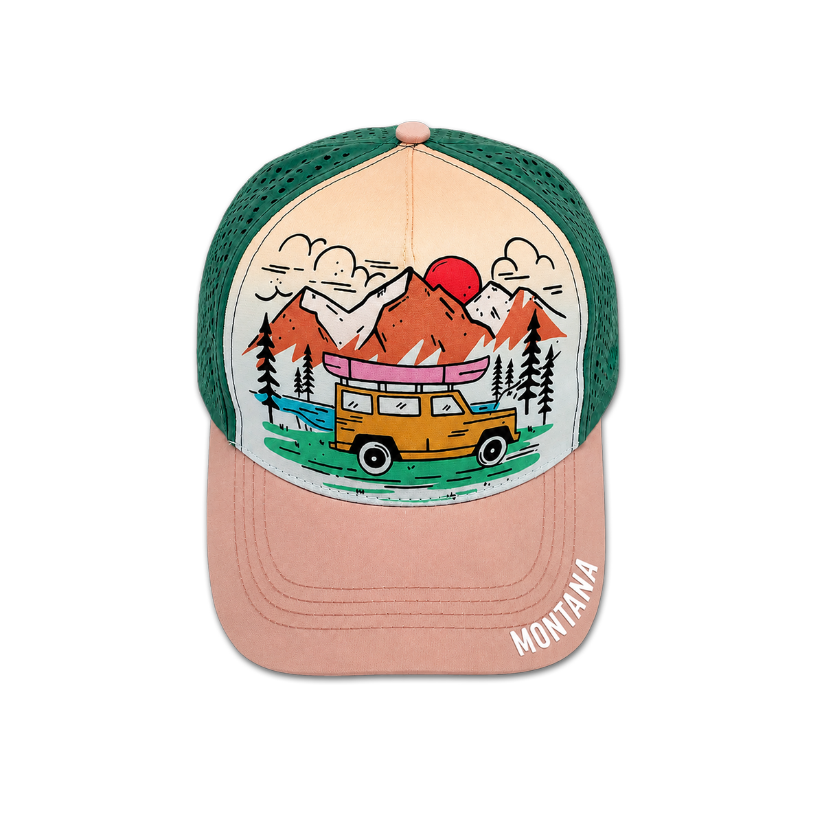 Montana Graphic Print Performance Baseball Cap - Outdoor Adventure Hat